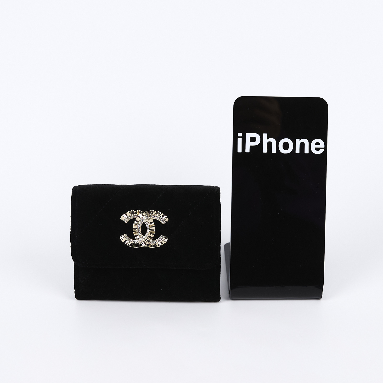 香奈兒 CHANEL VIC禮 零錢包  31開黑絲絨短夾 原廠盒子/防塵袋/保證卡