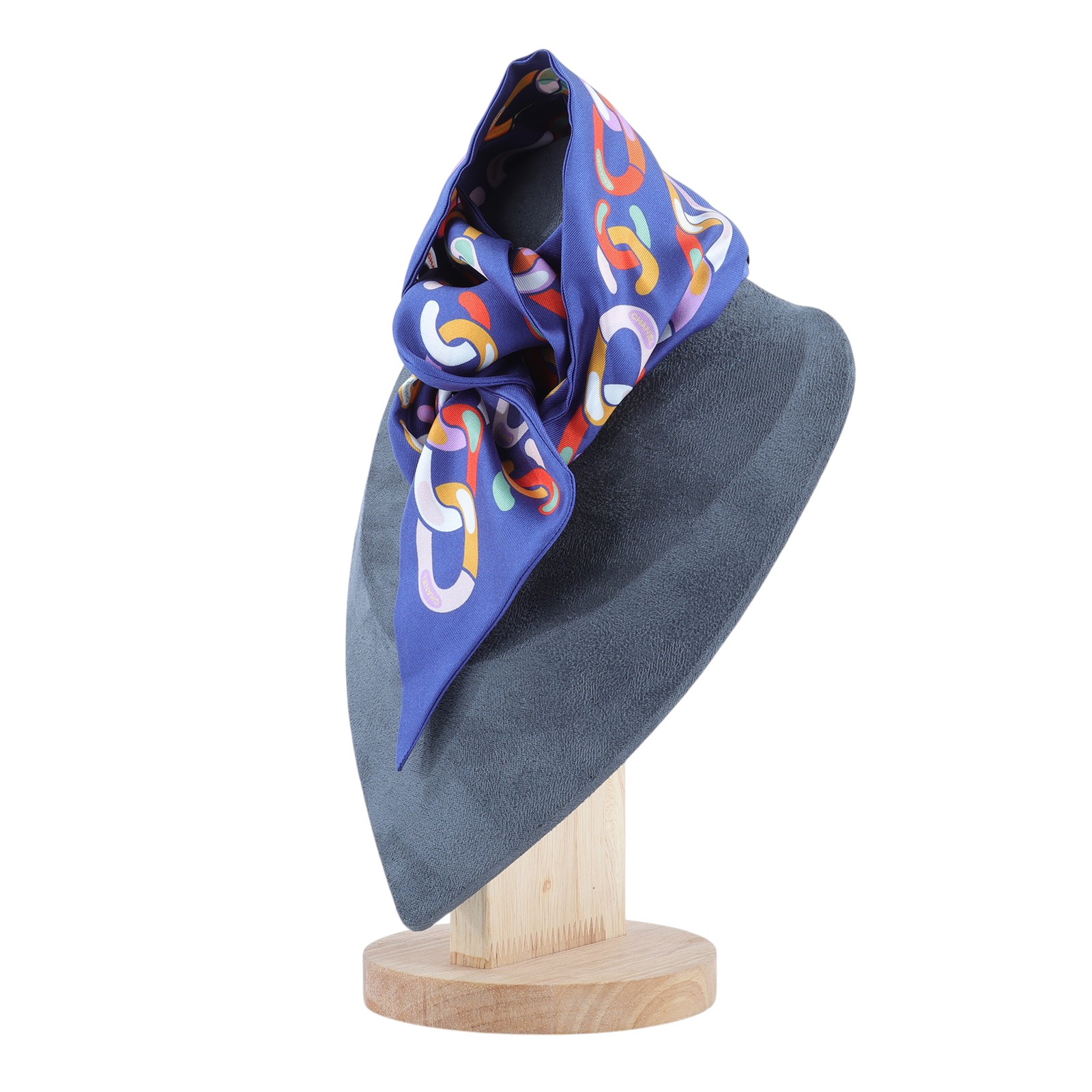 香奈兒 CHANEL 絲巾  藍鎖鏈TWILLY 原廠盒子