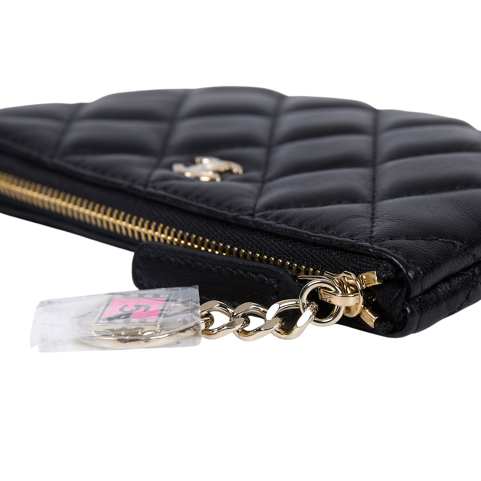 香奈兒 CHANEL 手拿包 隨身包 零錢包 小皮件  31開黑金羊拉鍊零錢包 原廠盒子/保證卡