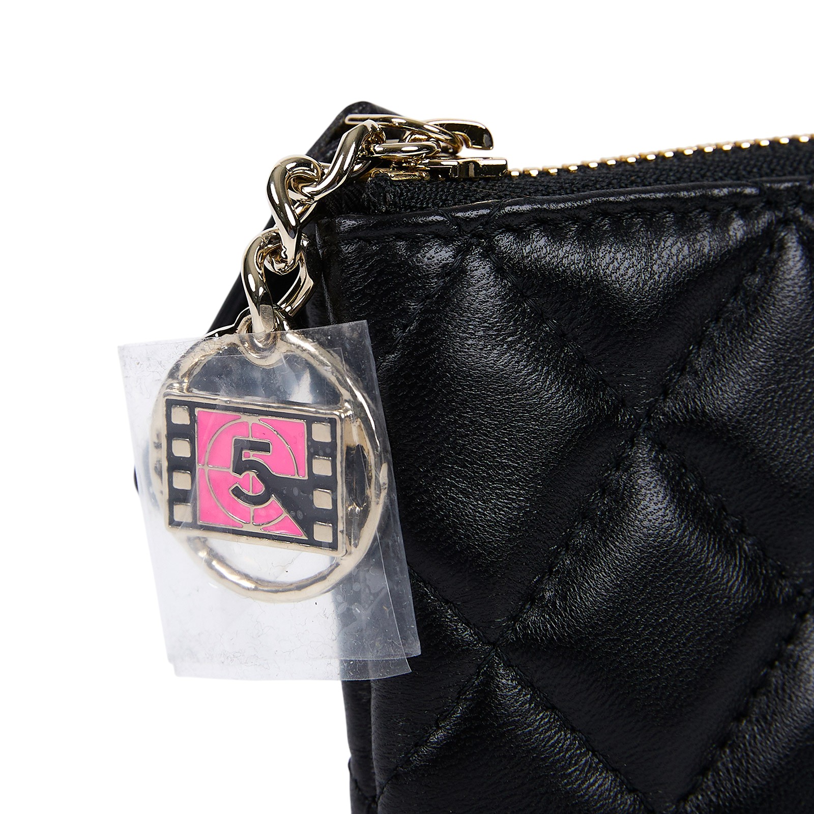 香奈兒 CHANEL 手拿包 隨身包 零錢包 小皮件  31開黑金羊拉鍊零錢包 原廠盒子/保證卡