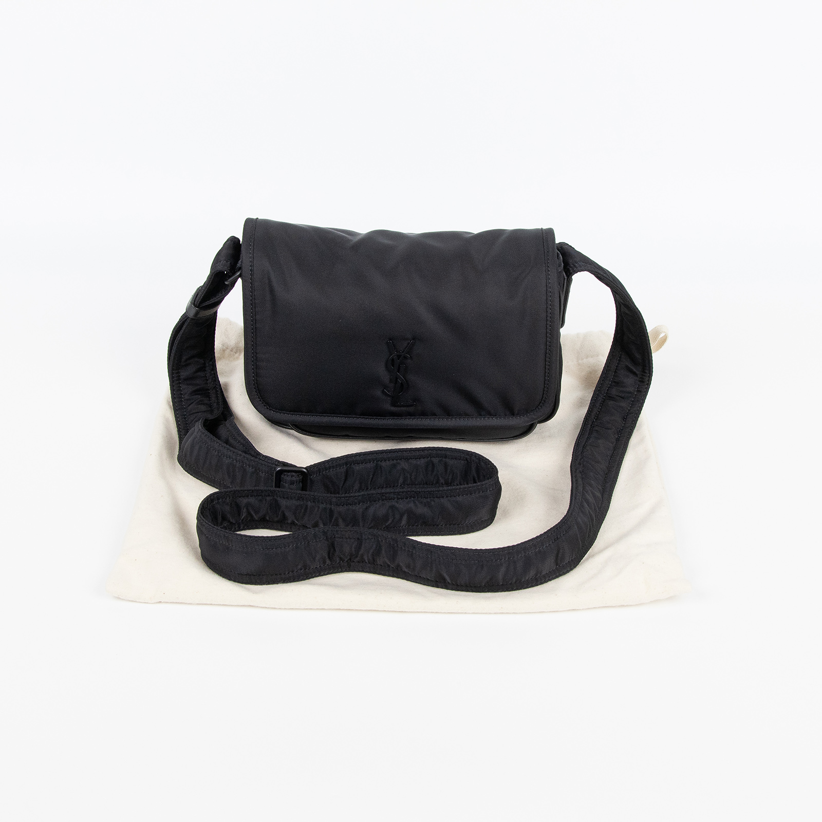 聖羅蘭 YSL SAINT LAURENT Niki 尼龍 郵差包 小型 776611FACKH 黑尼龍NIKI肩背包SMALL 防塵袋