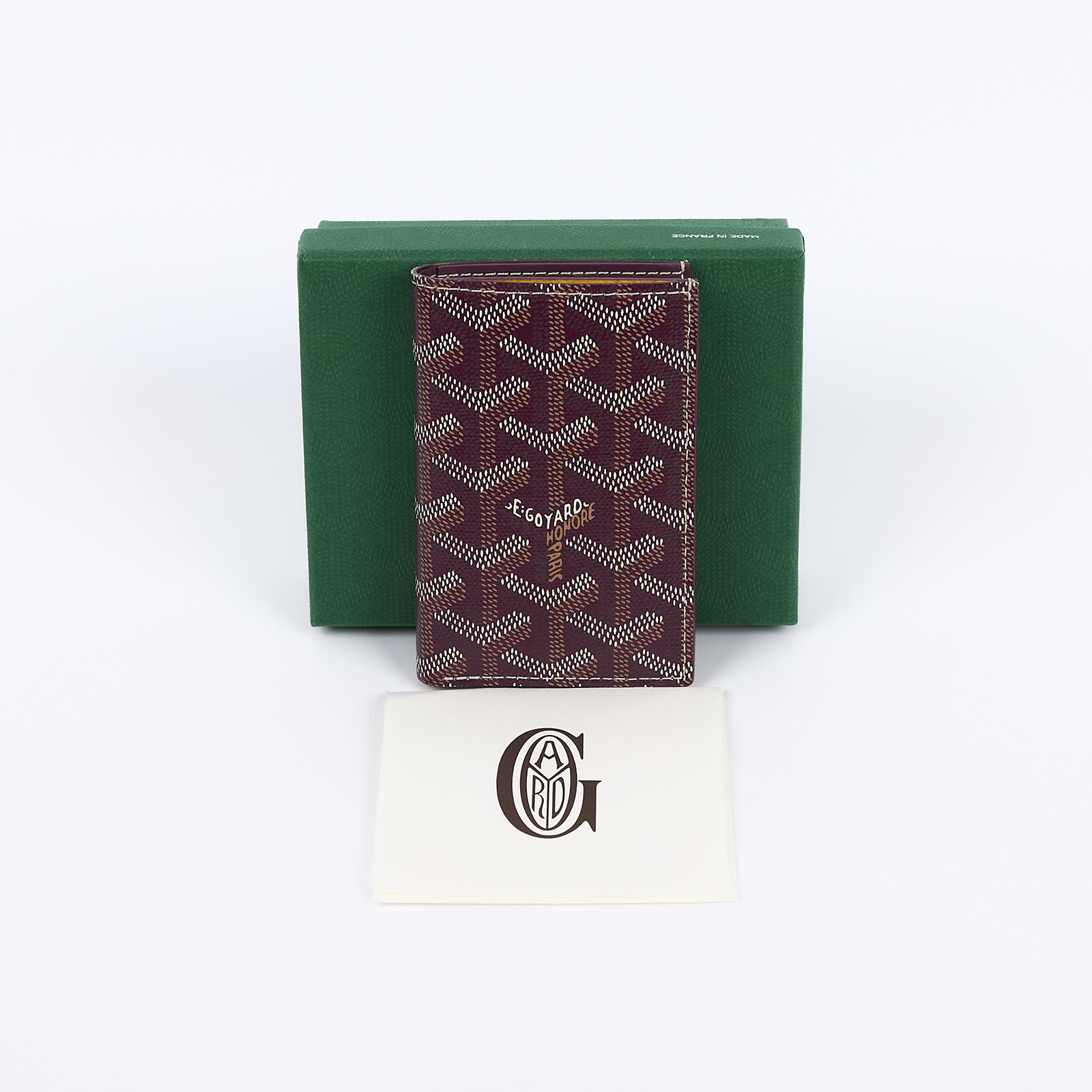 高雅德 GOYARD Saint-Pierre Card Wallet 卡夾 STPIE2PMLTY 酒紅對開卡夾 原廠盒子