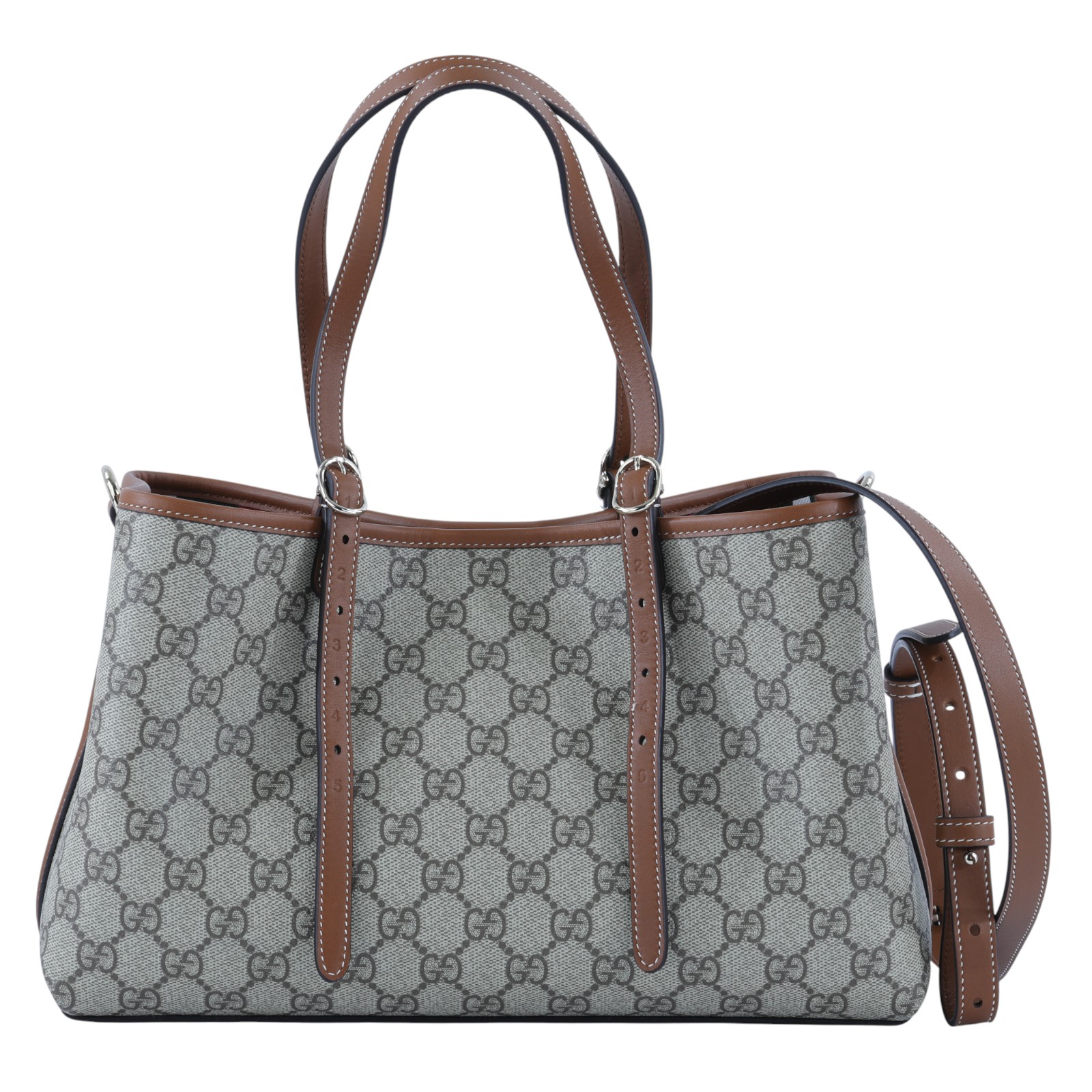 古馳 GUCCI GG Emblem 中型 托特包 815214 FAD6L 焦糖GG紋EMBLEM托特中號 原廠盒子/防塵袋2/購買證明/背帶