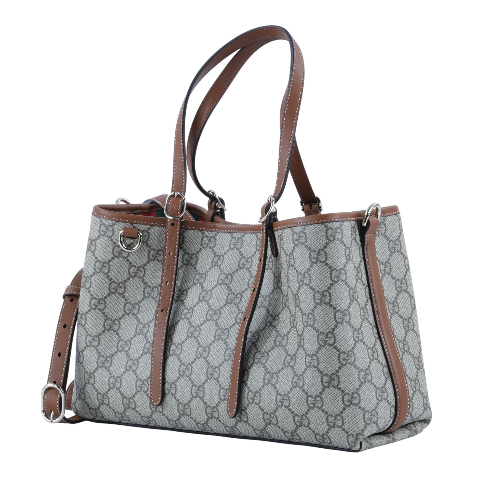 古馳 GUCCI GG Emblem 中型 托特包 815214 FAD6L 焦糖GG紋EMBLEM托特中號 原廠盒子/防塵袋2/購買證明/背帶