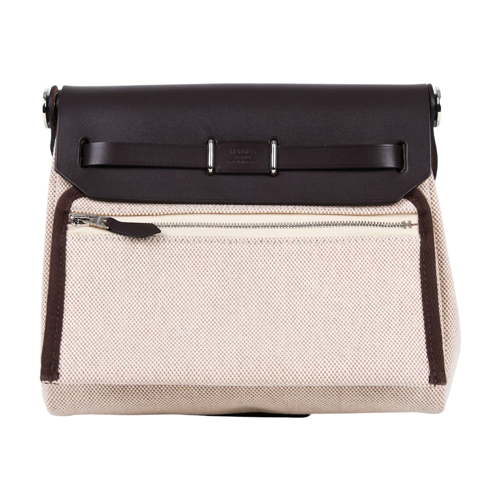 愛馬仕 Hermes Herbag Zip 20 銀色五金 米白 米色 烏木黑色 H085414CKAB / W TS 009 AU  防塵袋/購買證明