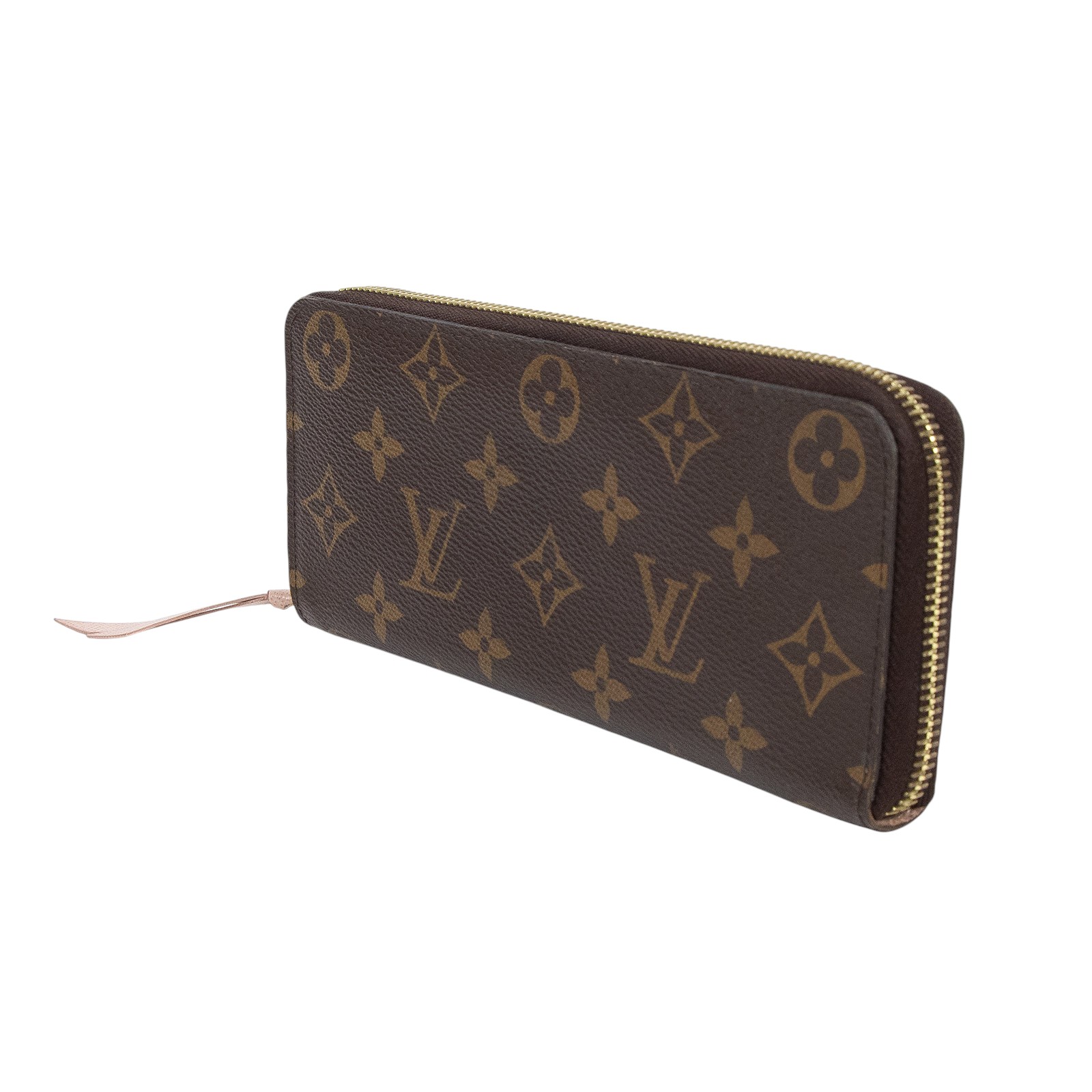 路易威登 LOUIS VUITTON Clémence 錢包 拉鍊 長夾 經典帆布 紫紅色 M60742 晶片款 原花Clémence拉鍊長夾 原廠盒子/防塵袋