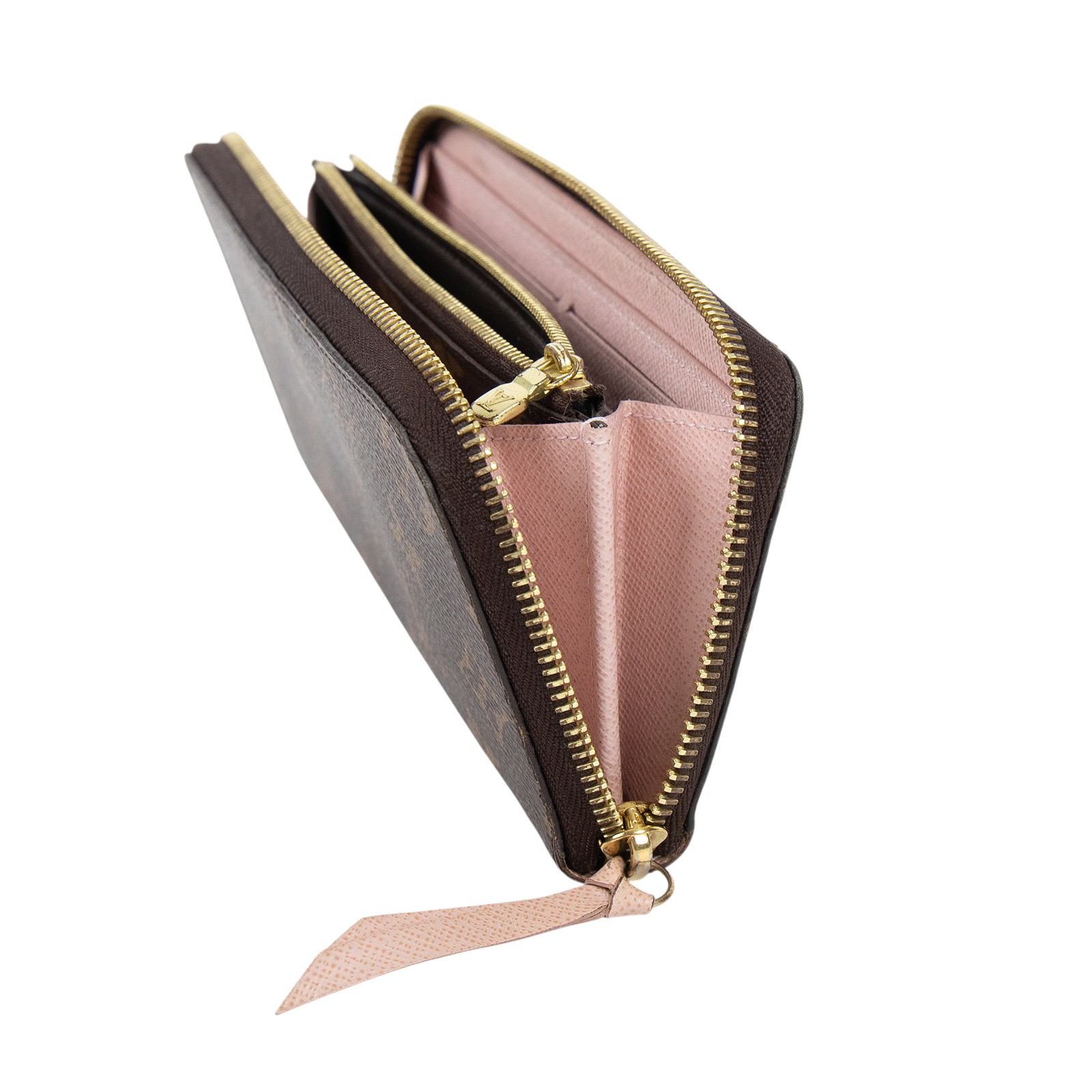 路易威登 LOUIS VUITTON Clémence 錢包 拉鍊 長夾 經典帆布 紫紅色 M60742 晶片款 原花Clémence拉鍊長夾 原廠盒子/防塵袋