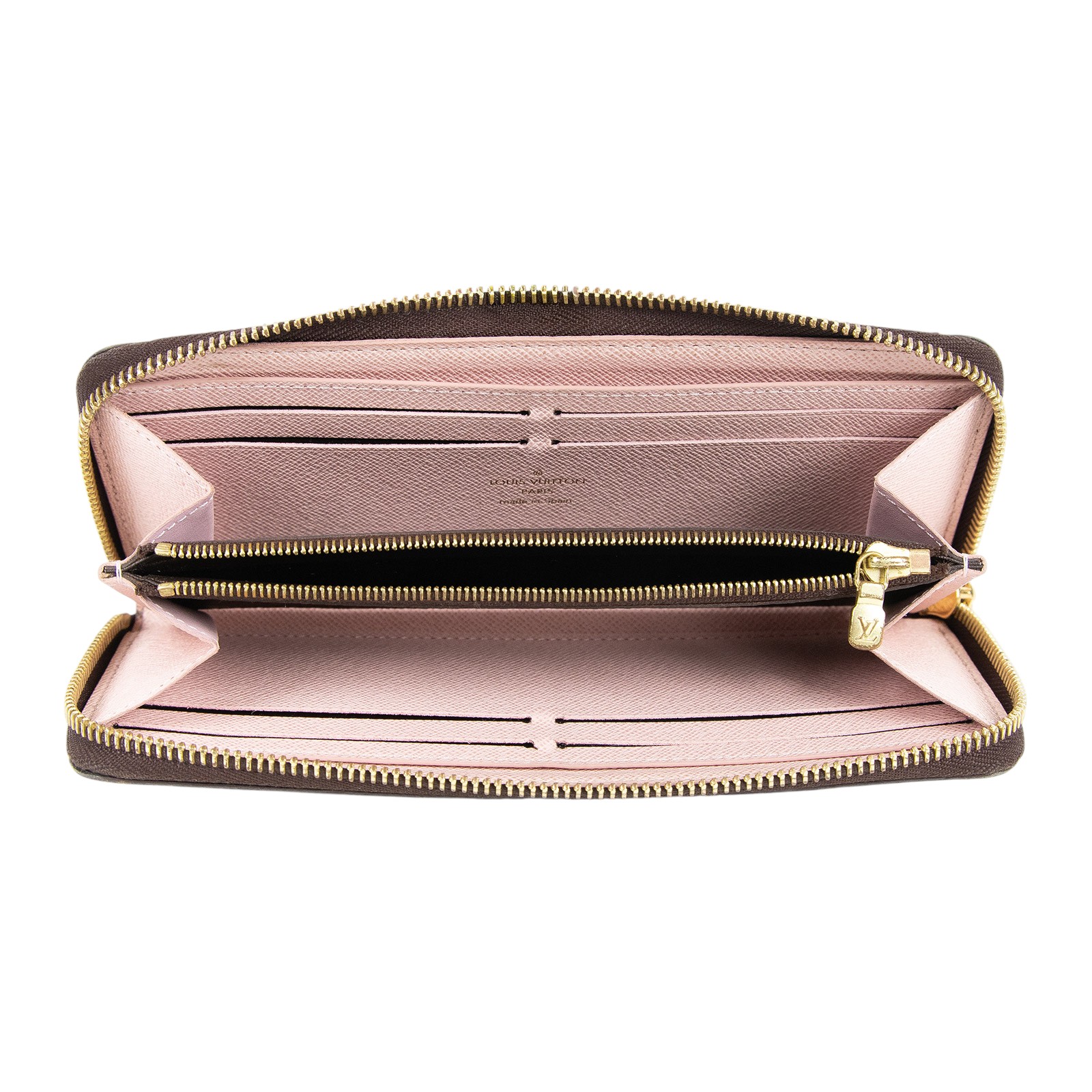 路易威登 LOUIS VUITTON Clémence 錢包 拉鍊 長夾 經典帆布 紫紅色 M60742 晶片款 原花Clémence拉鍊長夾 原廠盒子/防塵袋