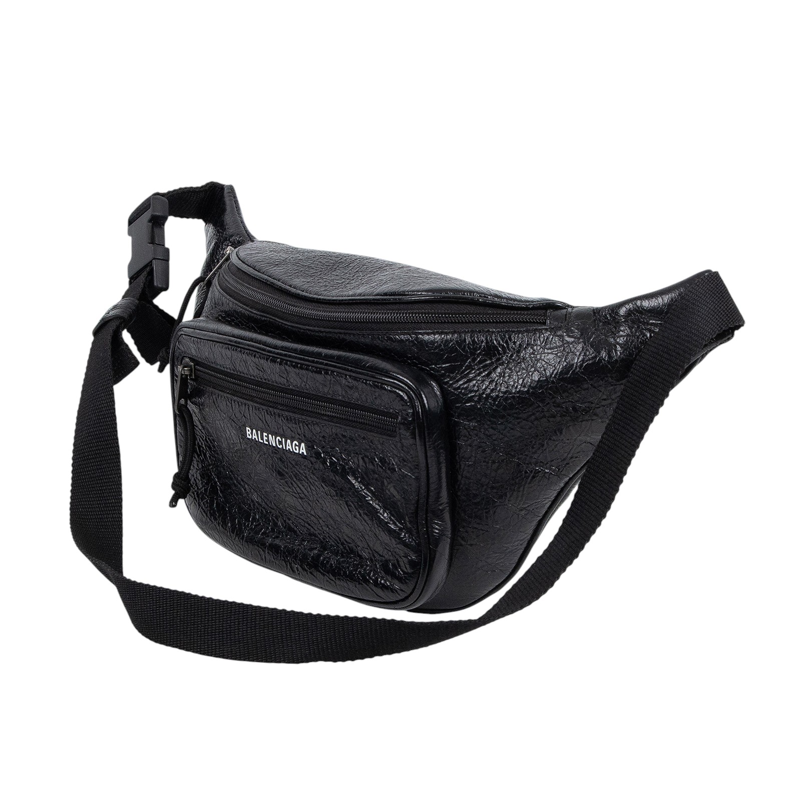 巴黎世家 BALENCIAGA Explorer Arena 腰包 5295501VG87 黑油蠟皮腰包 防塵袋/購買證明