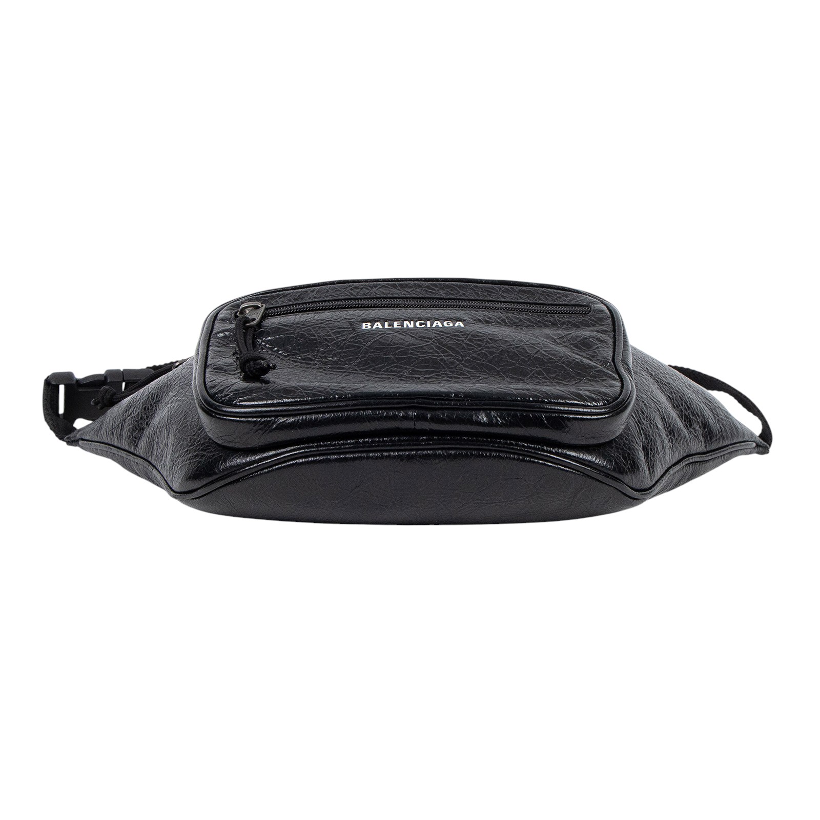 巴黎世家 BALENCIAGA Explorer Arena 腰包 5295501VG87 黑油蠟皮腰包 防塵袋/購買證明