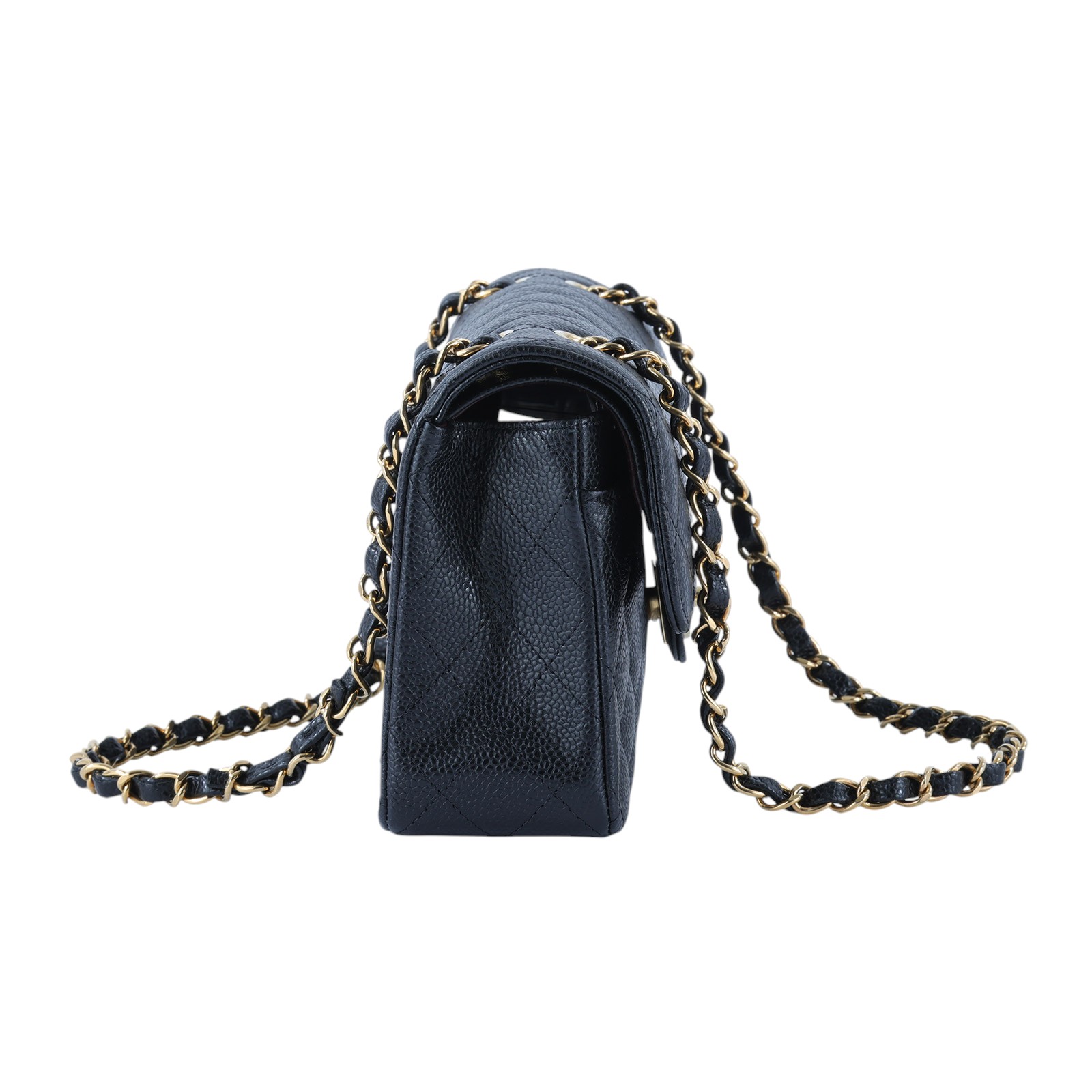 香奈兒 CHANEL CF 經典 小型 口蓋包 A01113 晶片款 黑金荔枝牛COCO23 防塵袋\