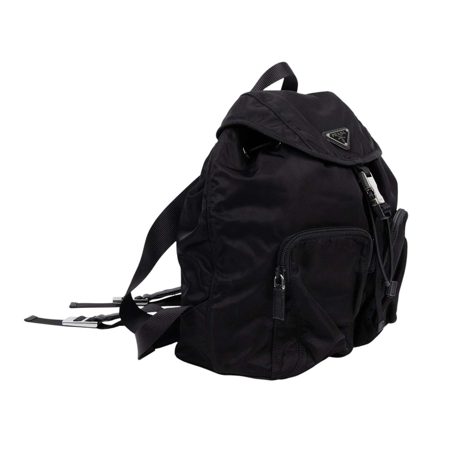 普拉達 PRADA Re-Nylon 後背包 1BZ070_ZOT 黑尼龍後背包 無附屬品