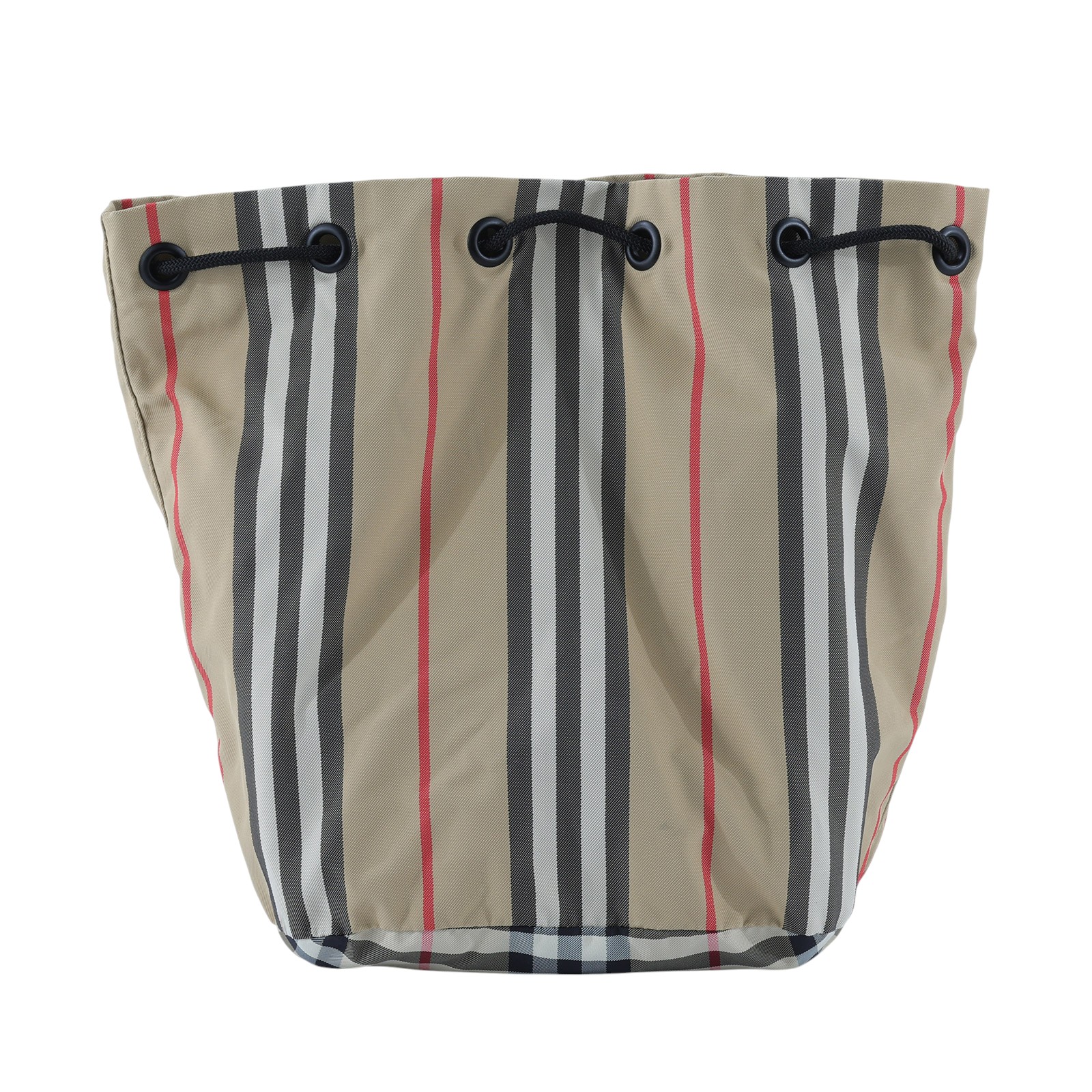 博柏利 BURBERRY Phoebe Pouch 束口 水桶包 80267371 格紋尼龍水桶包 無附屬品