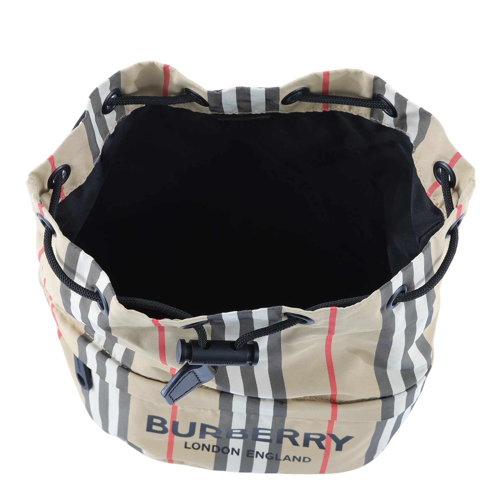 博柏利 BURBERRY Phoebe Pouch 束口 水桶包 80267371 格紋尼龍水桶包 無附屬品