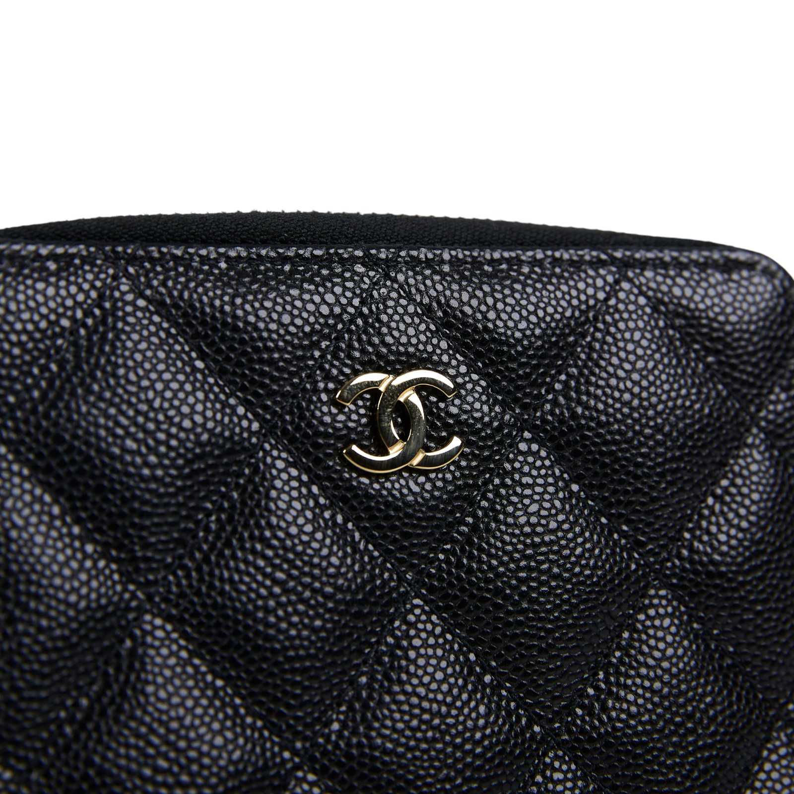 香奈兒 CHANEL 錢包 拉鍊 短夾 AP4652 晶片款 黑金荔枝拉鍊對折錢包 原廠盒子/防塵袋