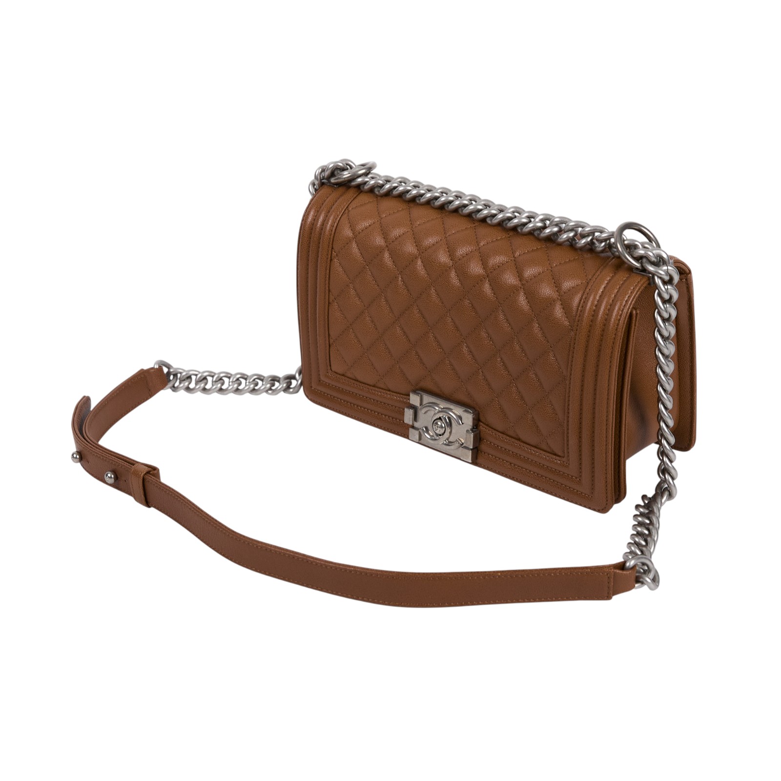 香奈兒 CHANEL Boy 25 口蓋包 A67086 晶片款 深咖荔枝牛BOY25 無附屬品