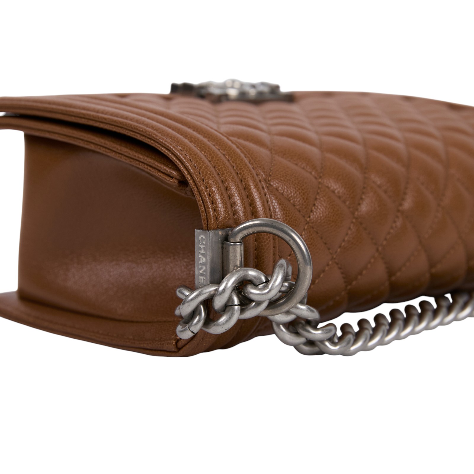 香奈兒 CHANEL Boy 25 口蓋包 A67086 晶片款 深咖荔枝牛BOY25 無附屬品