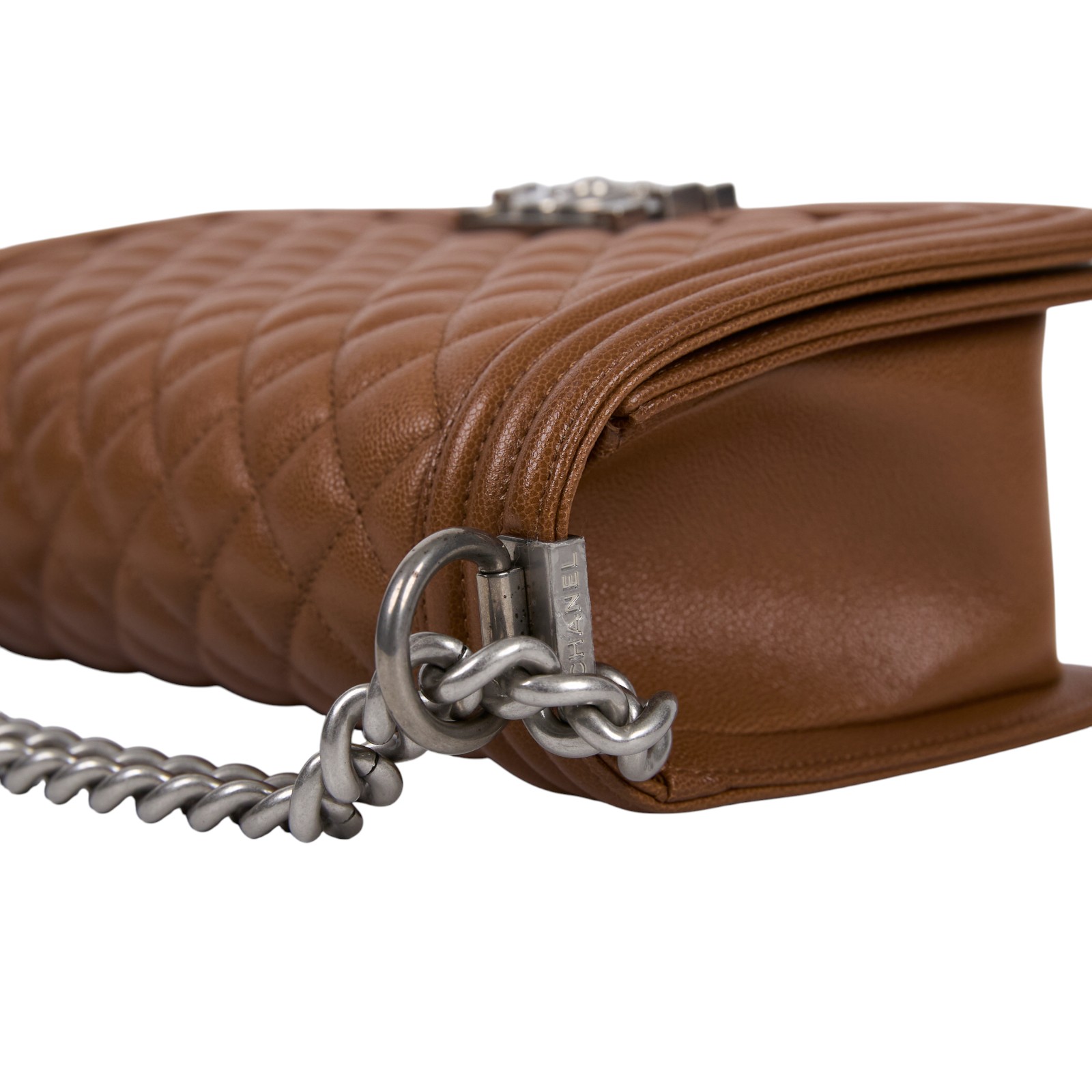 香奈兒 CHANEL Boy 25 口蓋包 A67086 晶片款 深咖荔枝牛BOY25 無附屬品