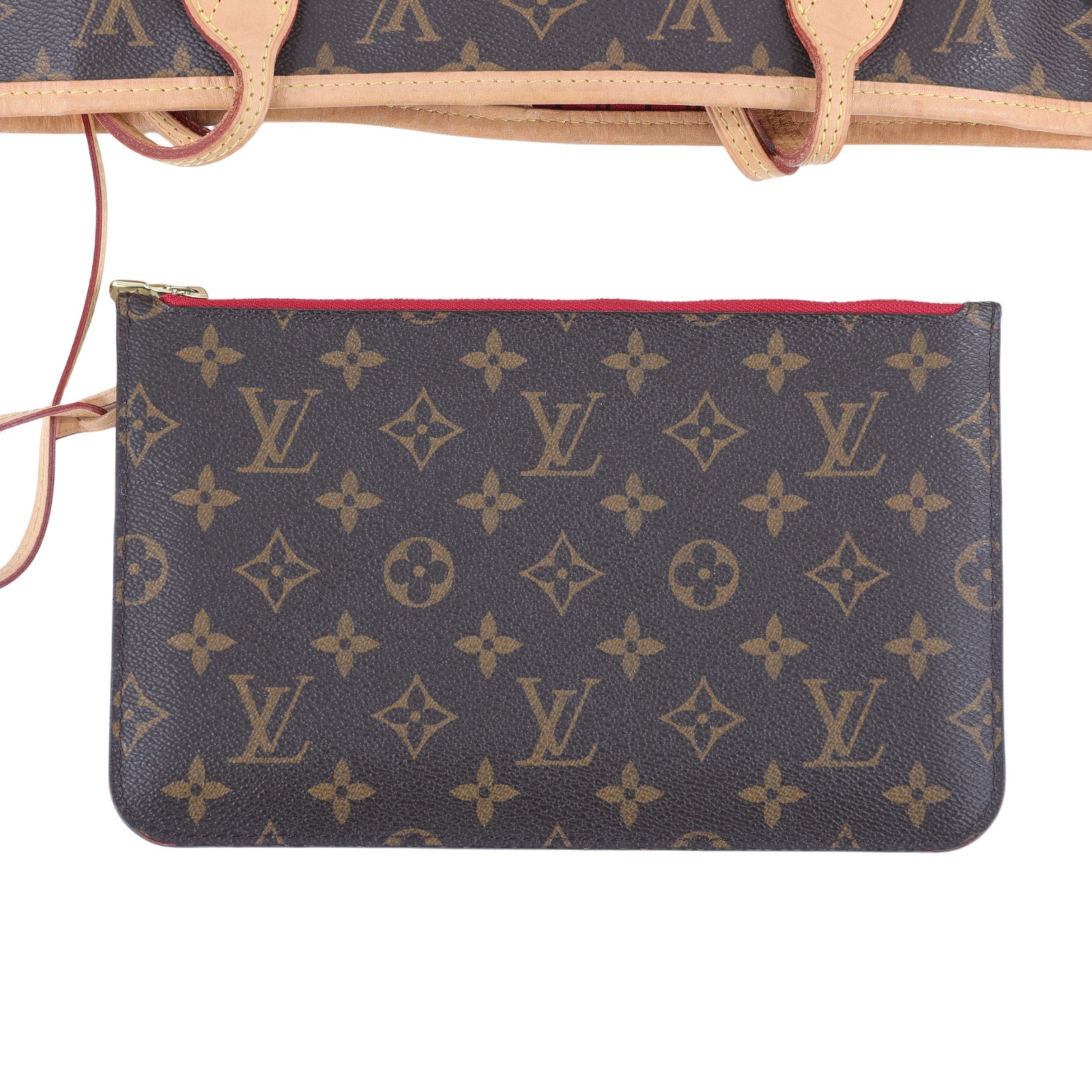 路易威登 LOUIS VUITTON Neverfull MM 櫻桃紅 肩背購物包 M41177 原花NEVERFULL中號 原廠盒子/防塵袋/內袋