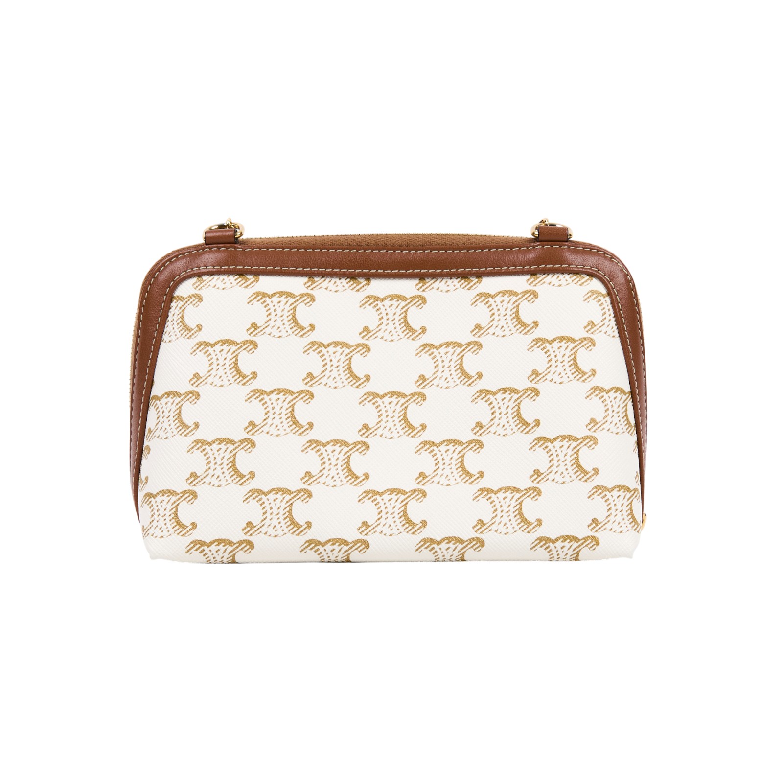 思琳 CELINE 標誌印花飾鍊 手提包 10E382CBX 白TRIUMPH貝殼鍊包 無附屬品