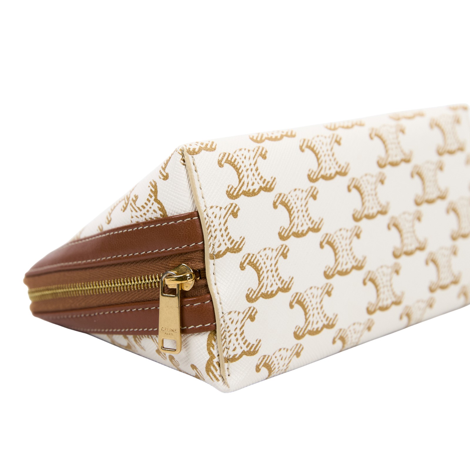 思琳 CELINE 標誌印花飾鍊 手提包 10E382CBX 白TRIUMPH貝殼鍊包 無附屬品