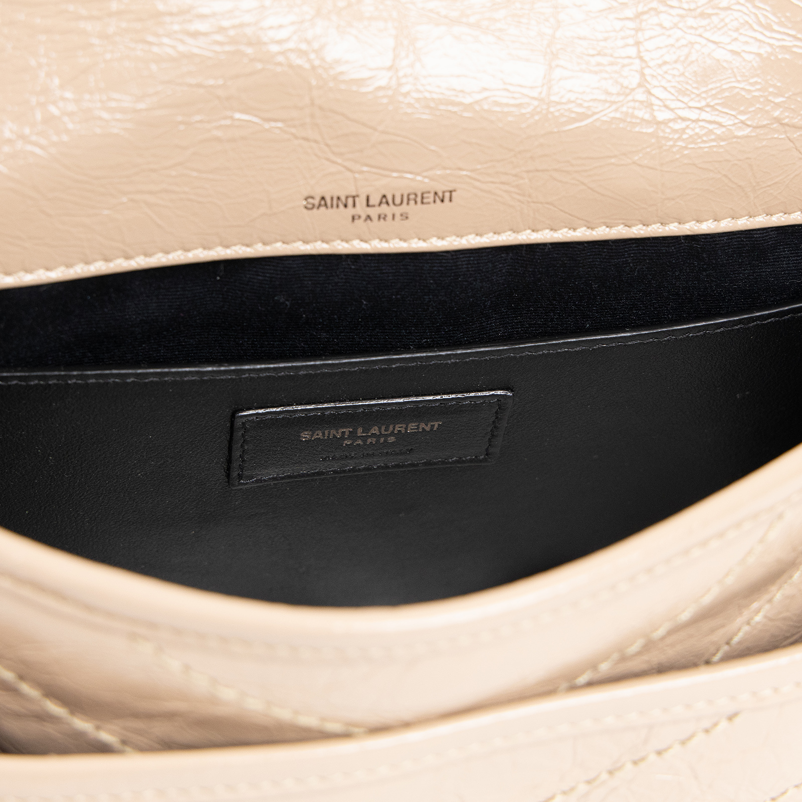 聖羅蘭 YSL SAINT LAURENT Niki 復古小牛皮 Baby 斜背 翻蓋包 5330370EN04 奶茶NIKI BABY肩背包 防塵袋