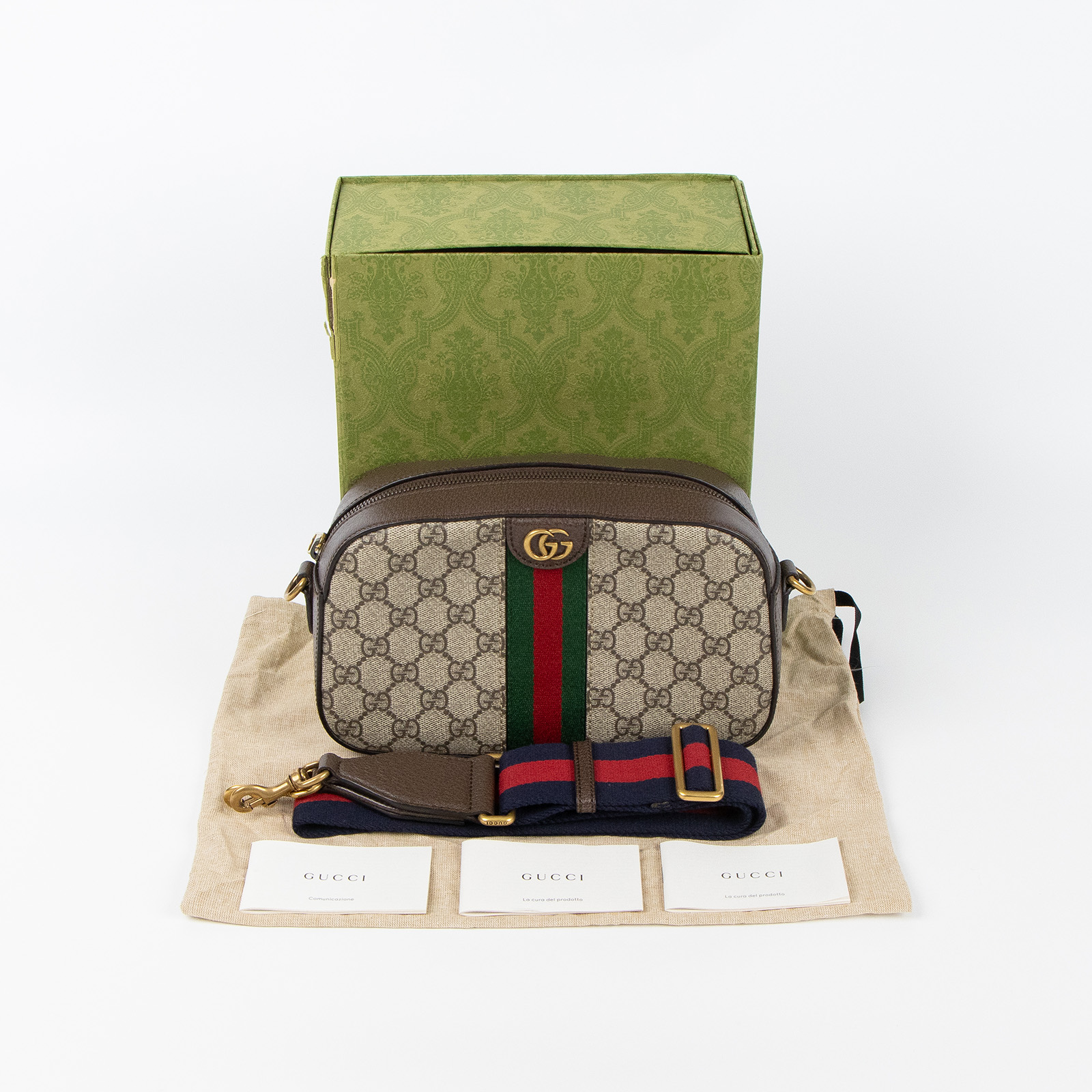 古馳 GUCCI Ophidia GG 小型 斜揹袋 752591 FACFW 原花SUPREME OPHIDIA相機包 原廠盒子/防塵袋/背帶