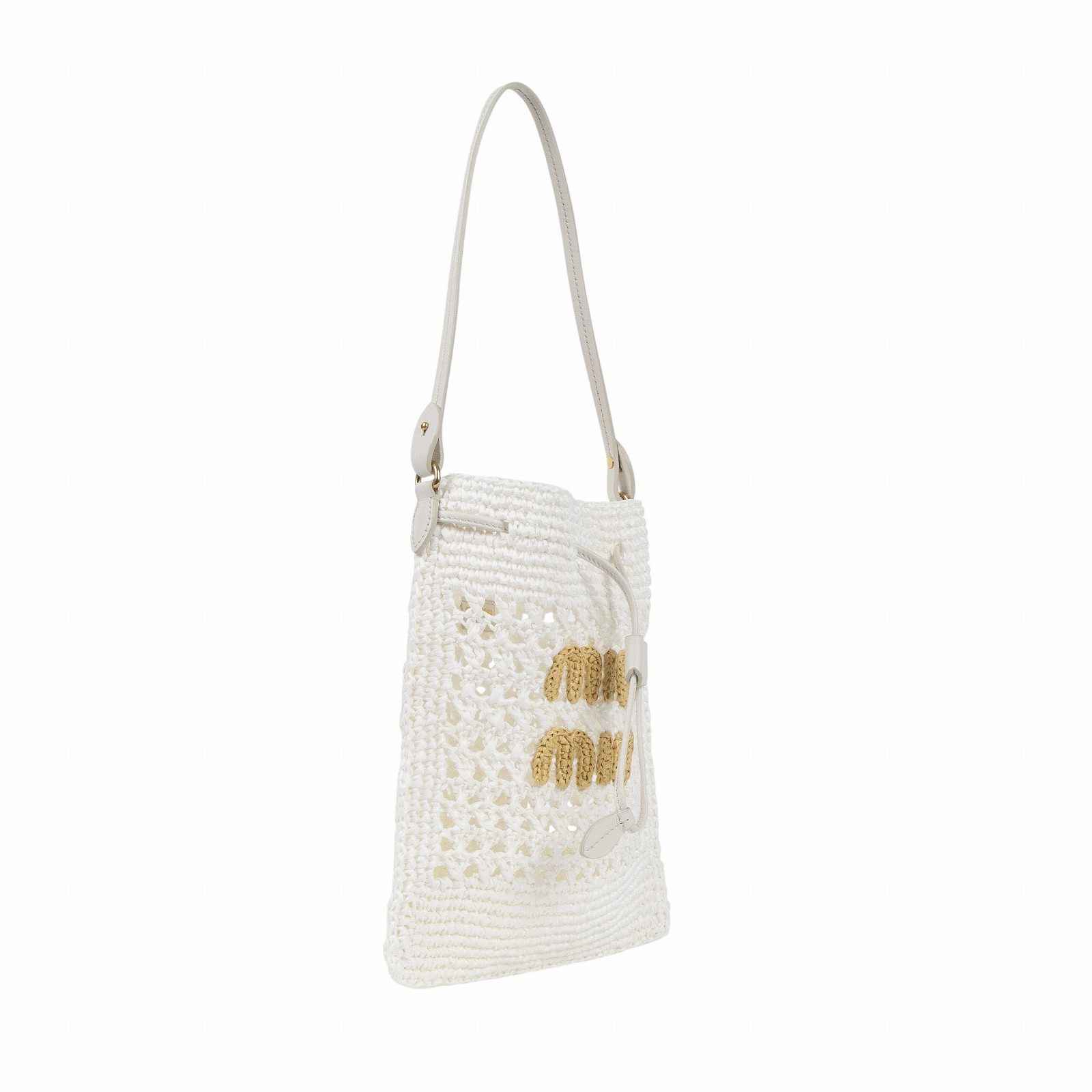 繆繆 MIU MIU 編織迷你包 5ND016_2DO1 白編織手提包 防塵袋/發票