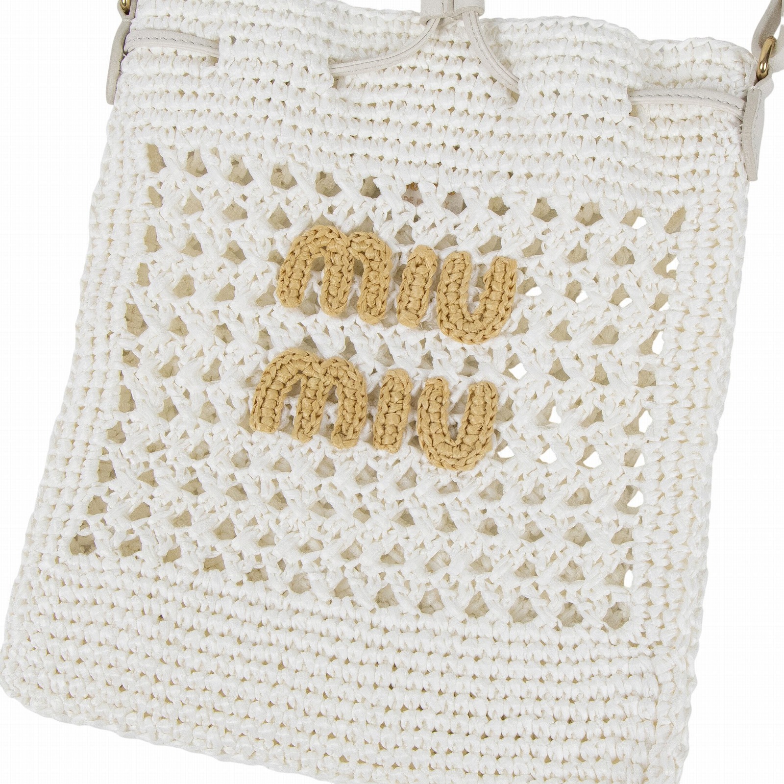 繆繆 MIU MIU 編織迷你包 5ND016_2DO1 白編織手提包 防塵袋/發票