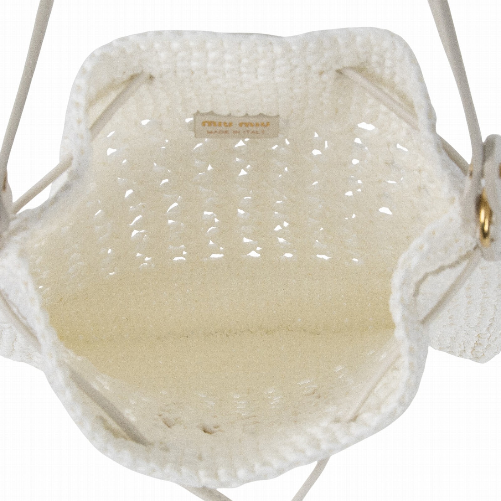 繆繆 MIU MIU 編織迷你包 5ND016_2DO1 白編織手提包 防塵袋/發票