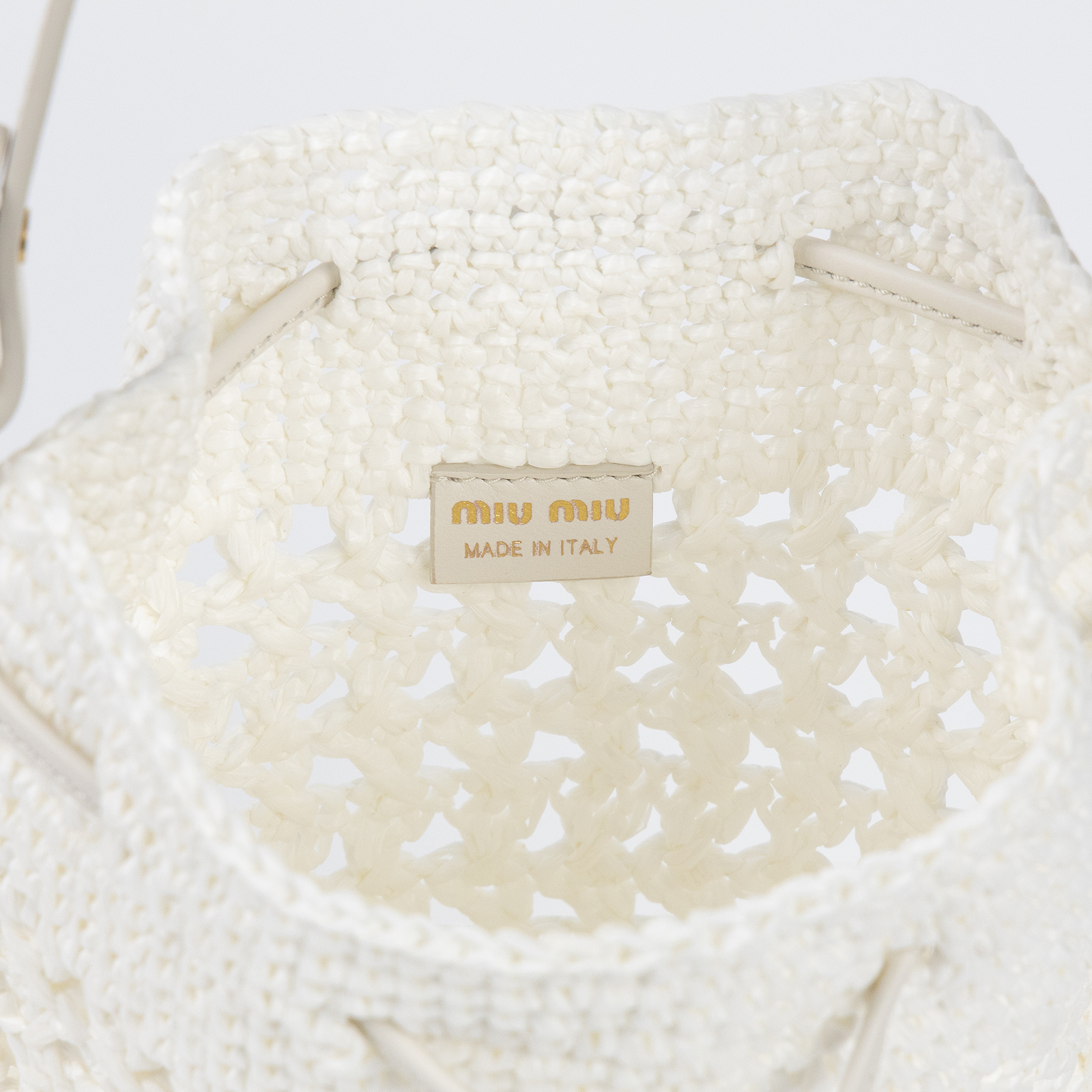 繆繆 MIU MIU 編織迷你包 5ND016_2DO1 白編織手提包 防塵袋/發票