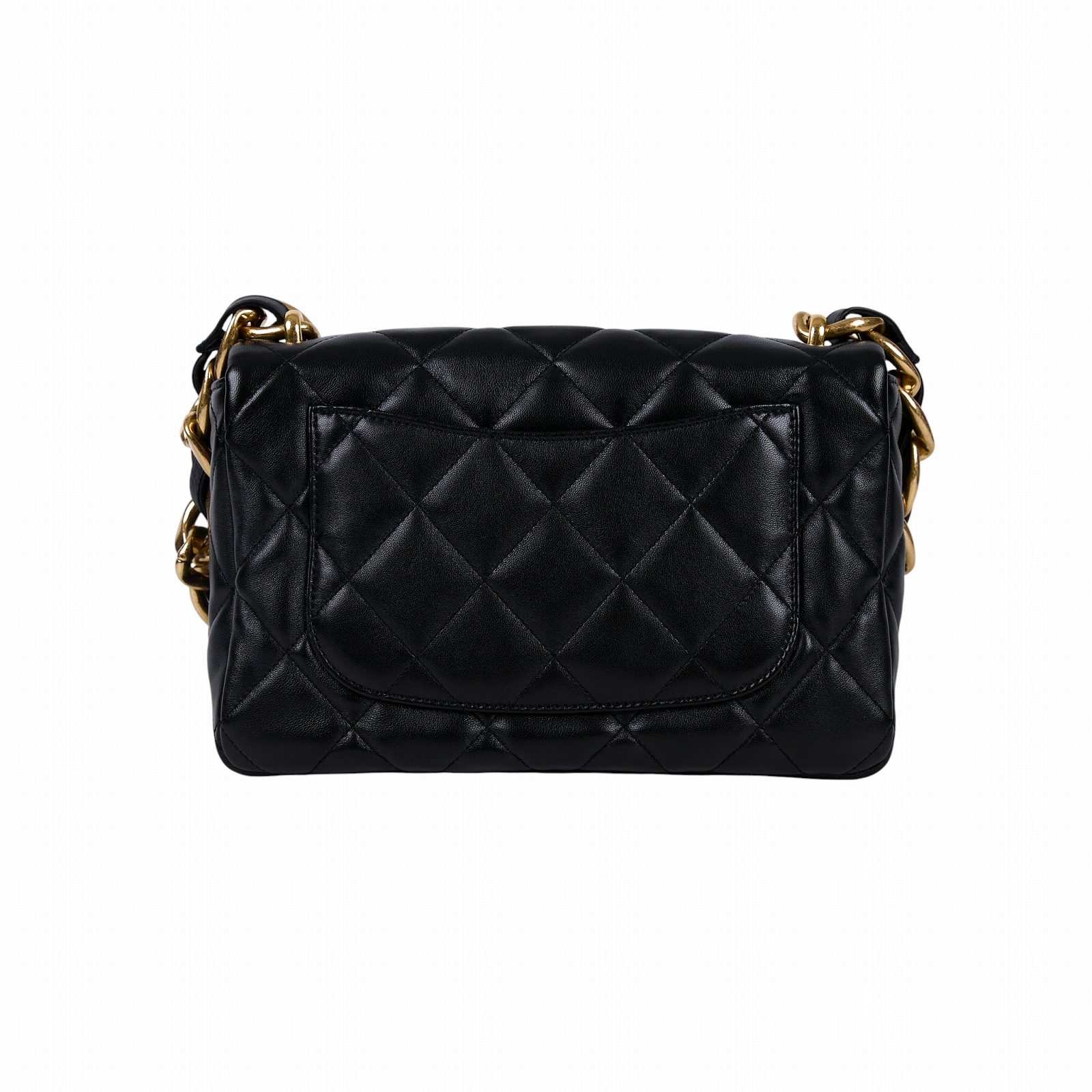 香奈兒 CHANEL 丹寧 粗鍊條 肩背 口蓋包 AS3216 黑金羊粗鍊肩背包 原廠盒子/防塵袋