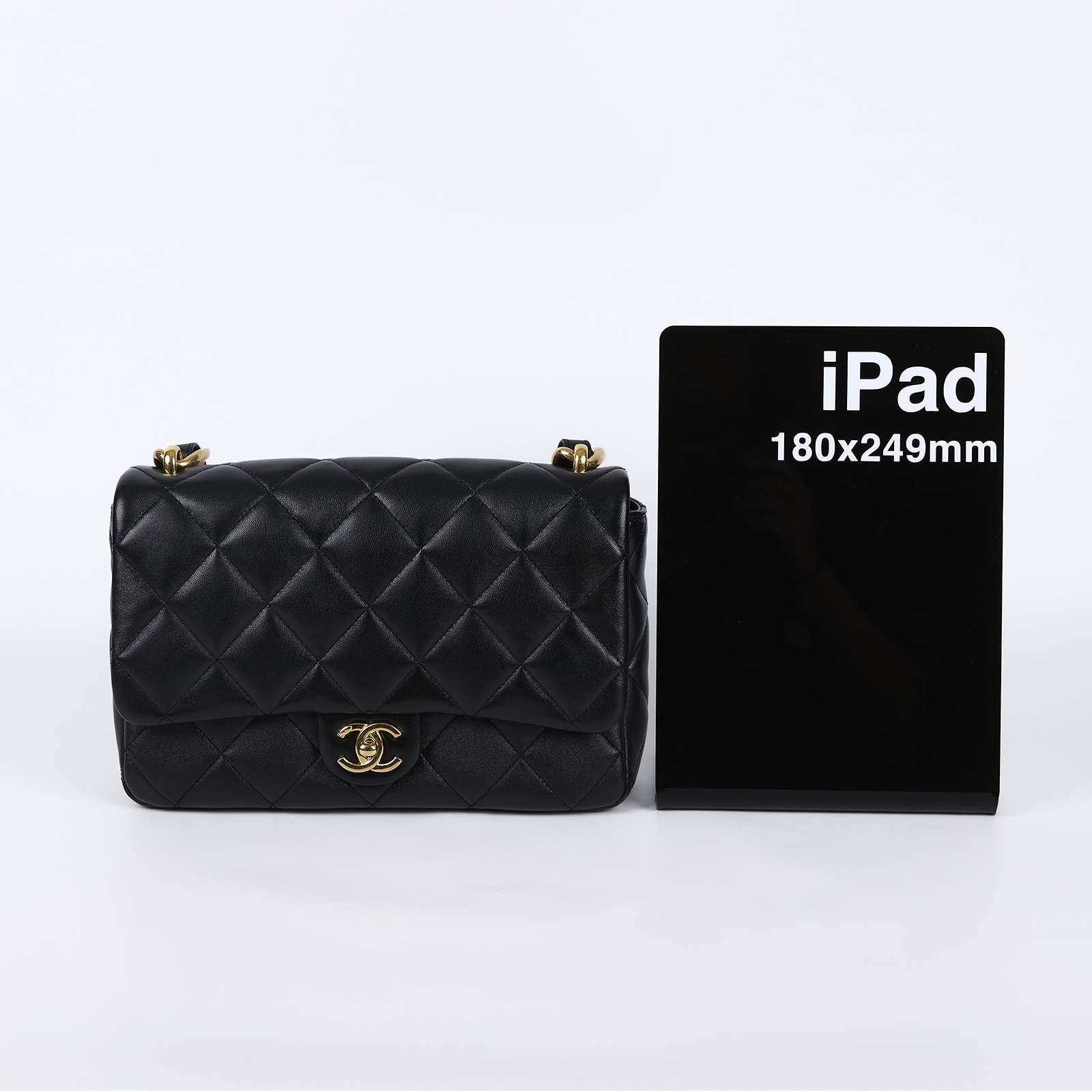 香奈兒 CHANEL 丹寧 粗鍊條 肩背 口蓋包 AS3216 黑金羊粗鍊肩背包 原廠盒子/防塵袋