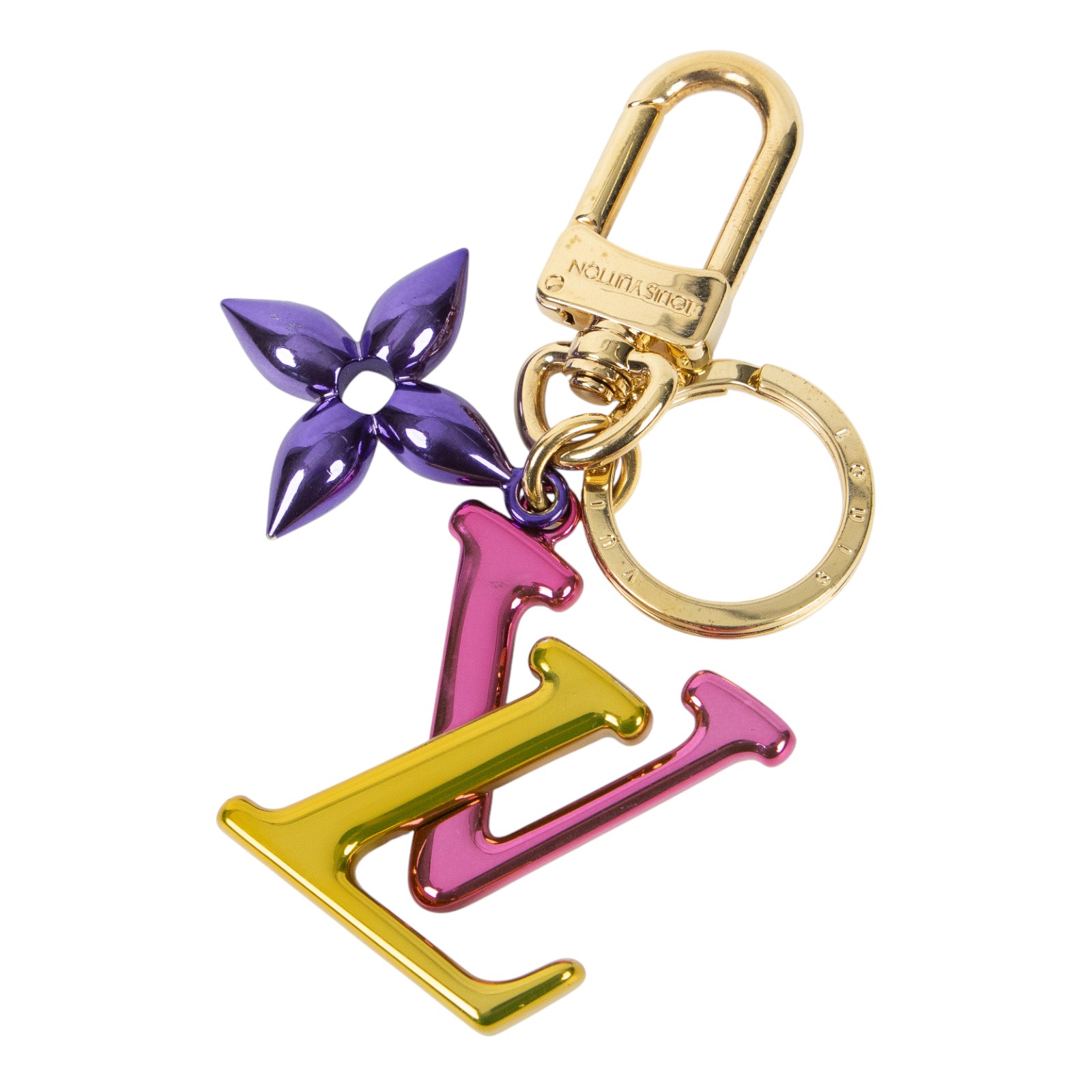 路易威登 LOUIS VUITTON  老花 Porte-Clés 鑰匙圈 M67808 金屬多色Porte-Clés吊飾 防塵袋/購買證明影本