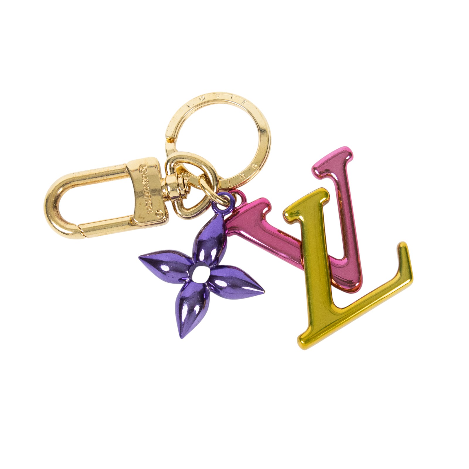 路易威登 LOUIS VUITTON  老花 Porte-Clés 鑰匙圈 M67808 金屬多色Porte-Clés吊飾 防塵袋/購買證明影本