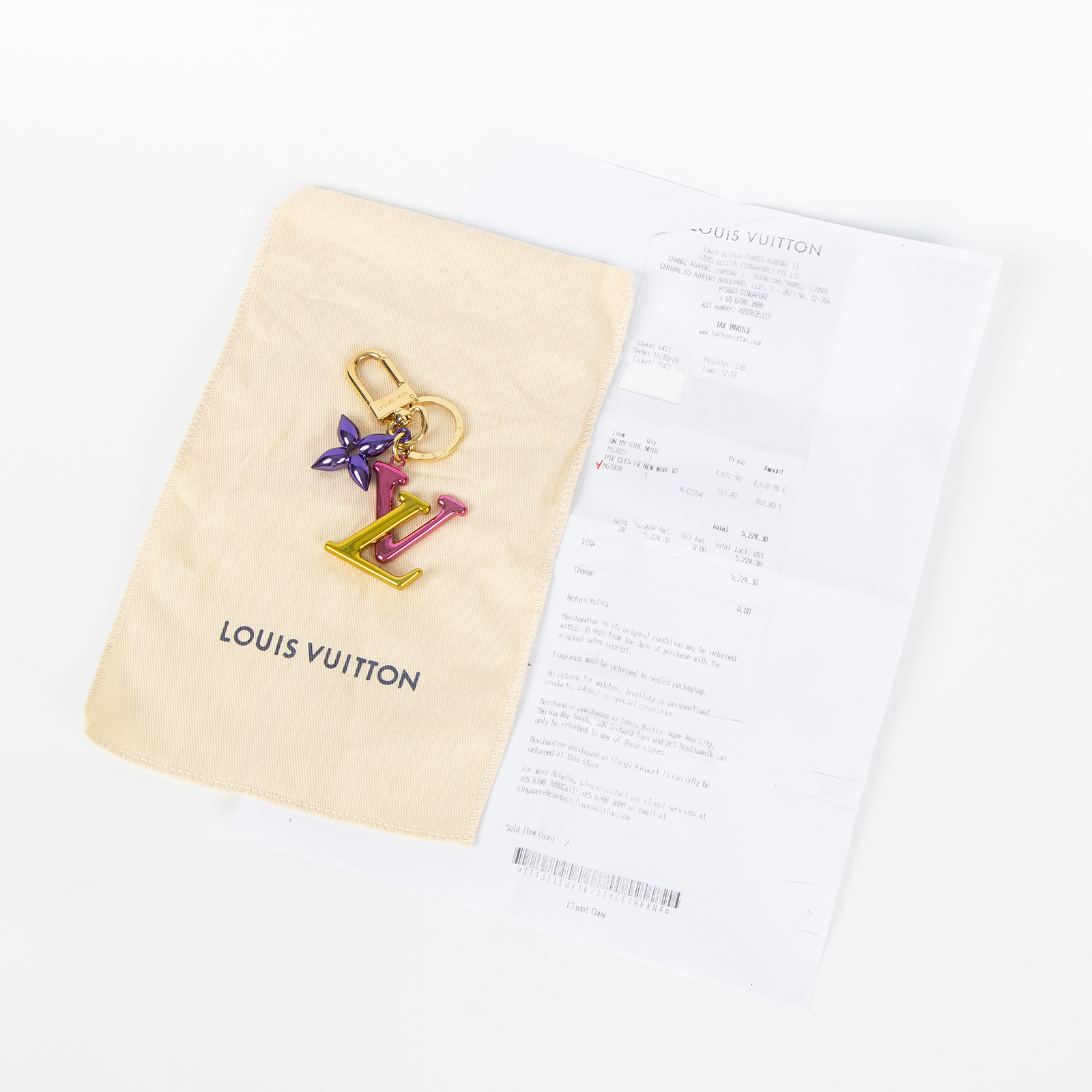 路易威登 LOUIS VUITTON  老花 Porte-Clés 鑰匙圈 M67808 金屬多色Porte-Clés吊飾 防塵袋/購買證明影本