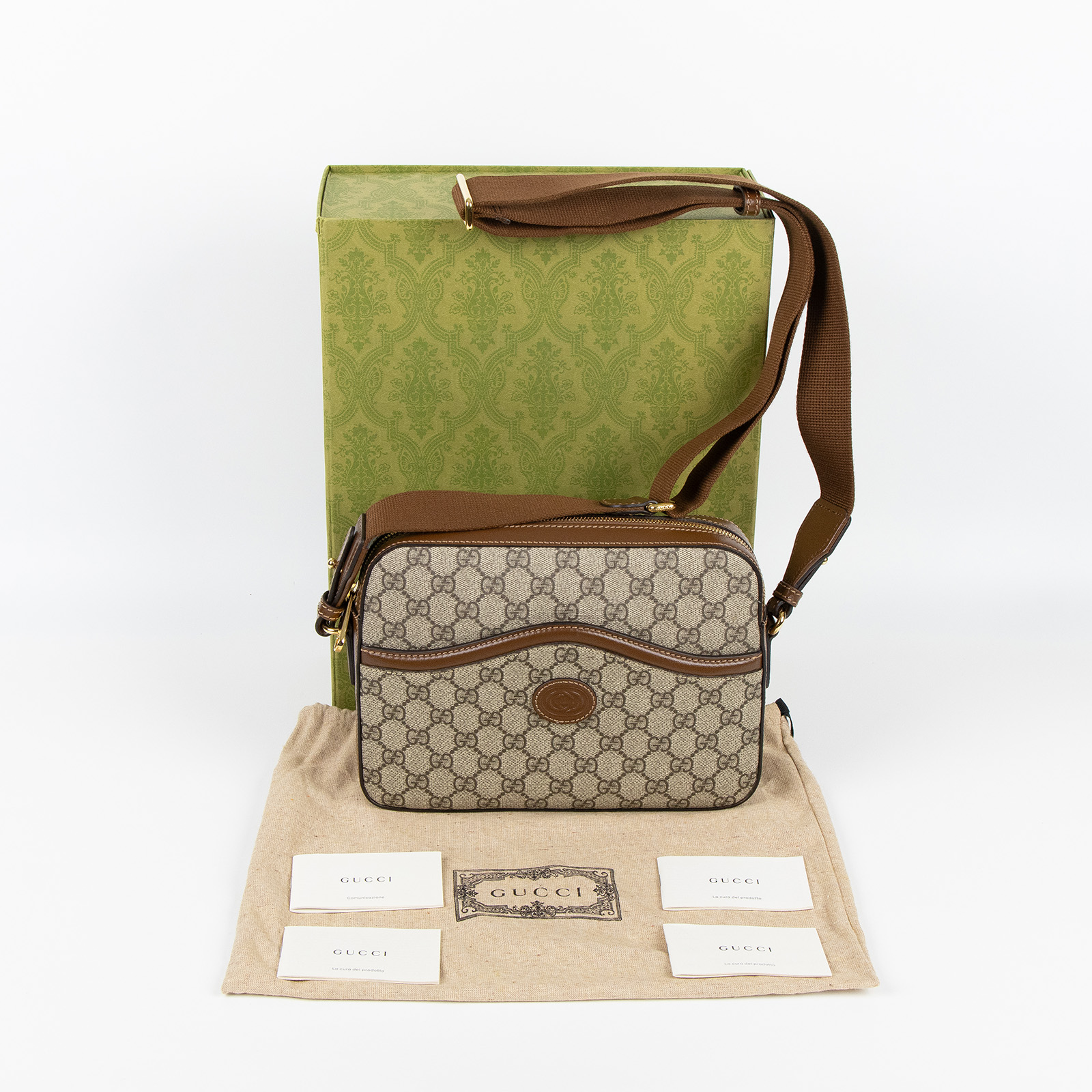 古馳 GUCCI Interlocking G 相機包 675891 92THG 咖GG相機包 原廠盒子/防塵袋