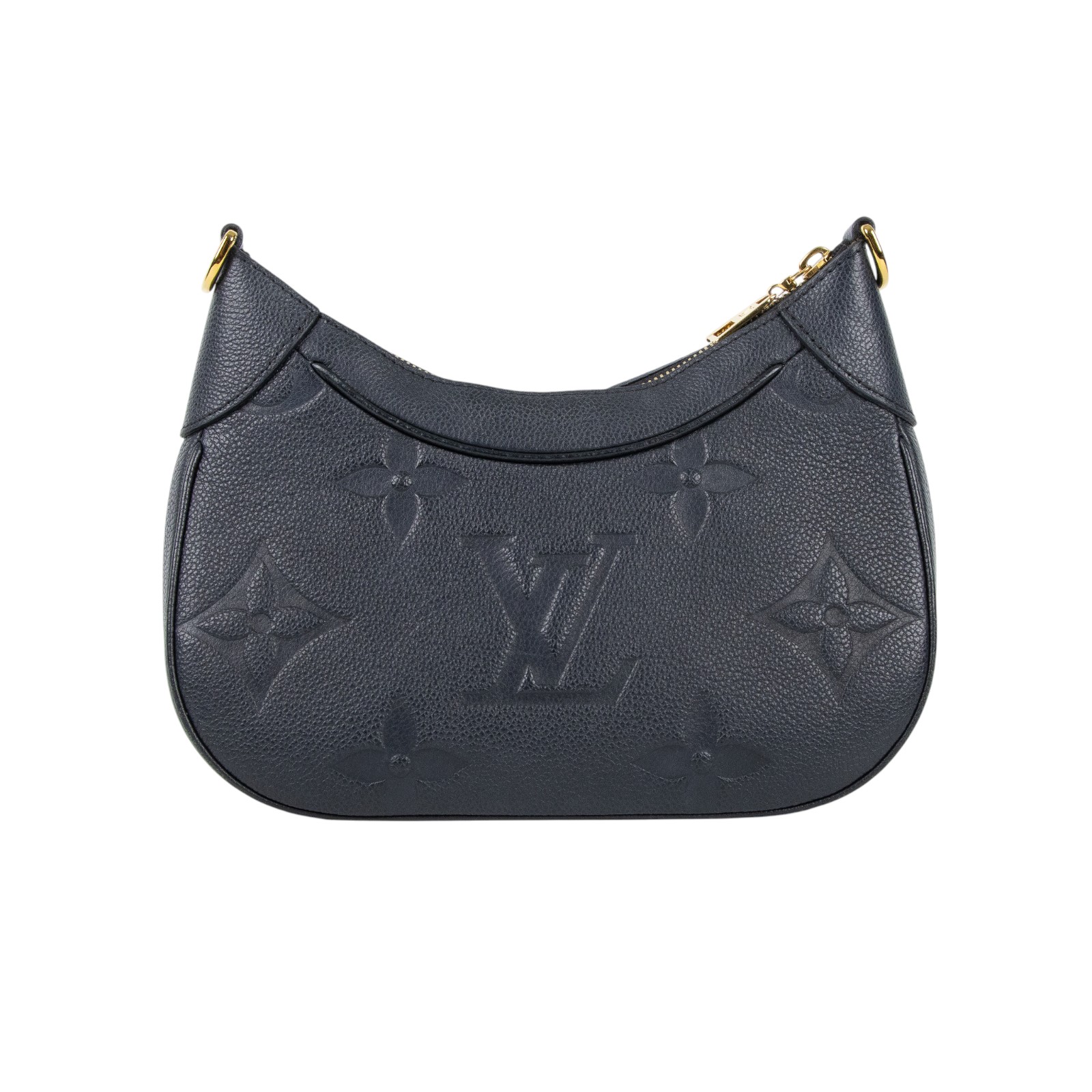 路易威登 LOUIS VUITTON Bagatelle 黑色 牛皮 肩背 斜背包 M46002 晶片款 黑壓紋Bagatelle手提肩背包 背帶/購買證明影本