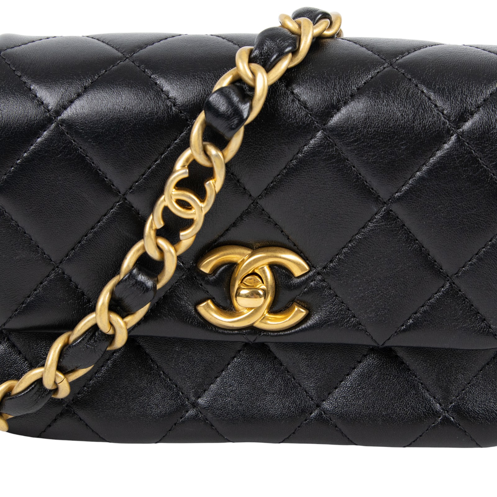 香奈兒 CHANEL 手提 方胖 口蓋包 AS4883 B16635 晶片款 黑金粗練方胖 原廠盒子/防塵袋/購買證明/發票