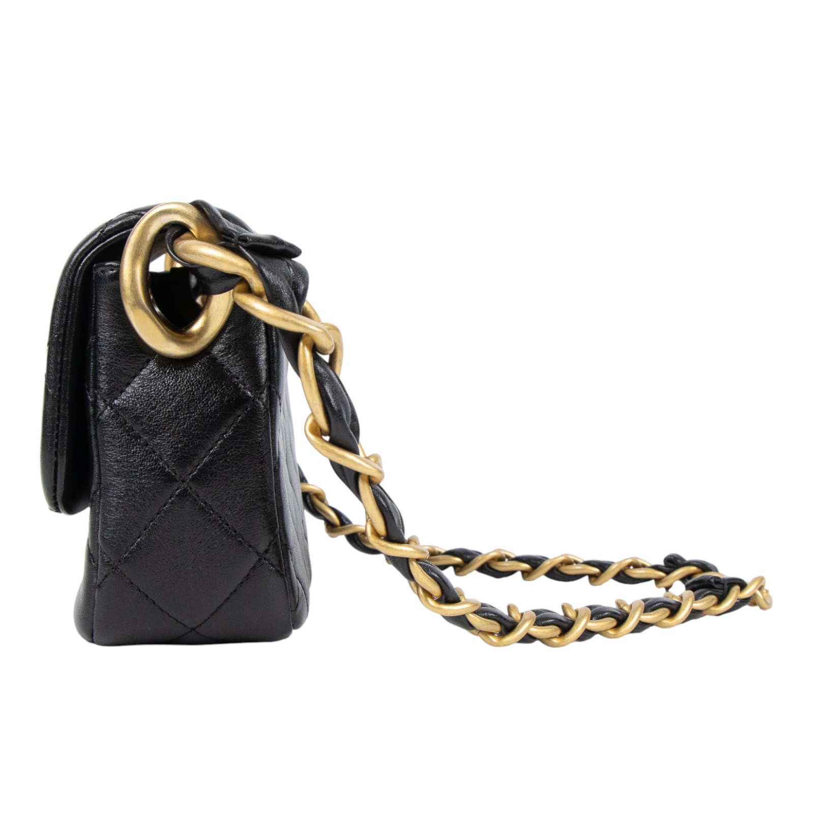 香奈兒 CHANEL 手提 方胖 口蓋包 AS4883 B16635 晶片款 黑金粗練方胖 原廠盒子/防塵袋/購買證明/發票