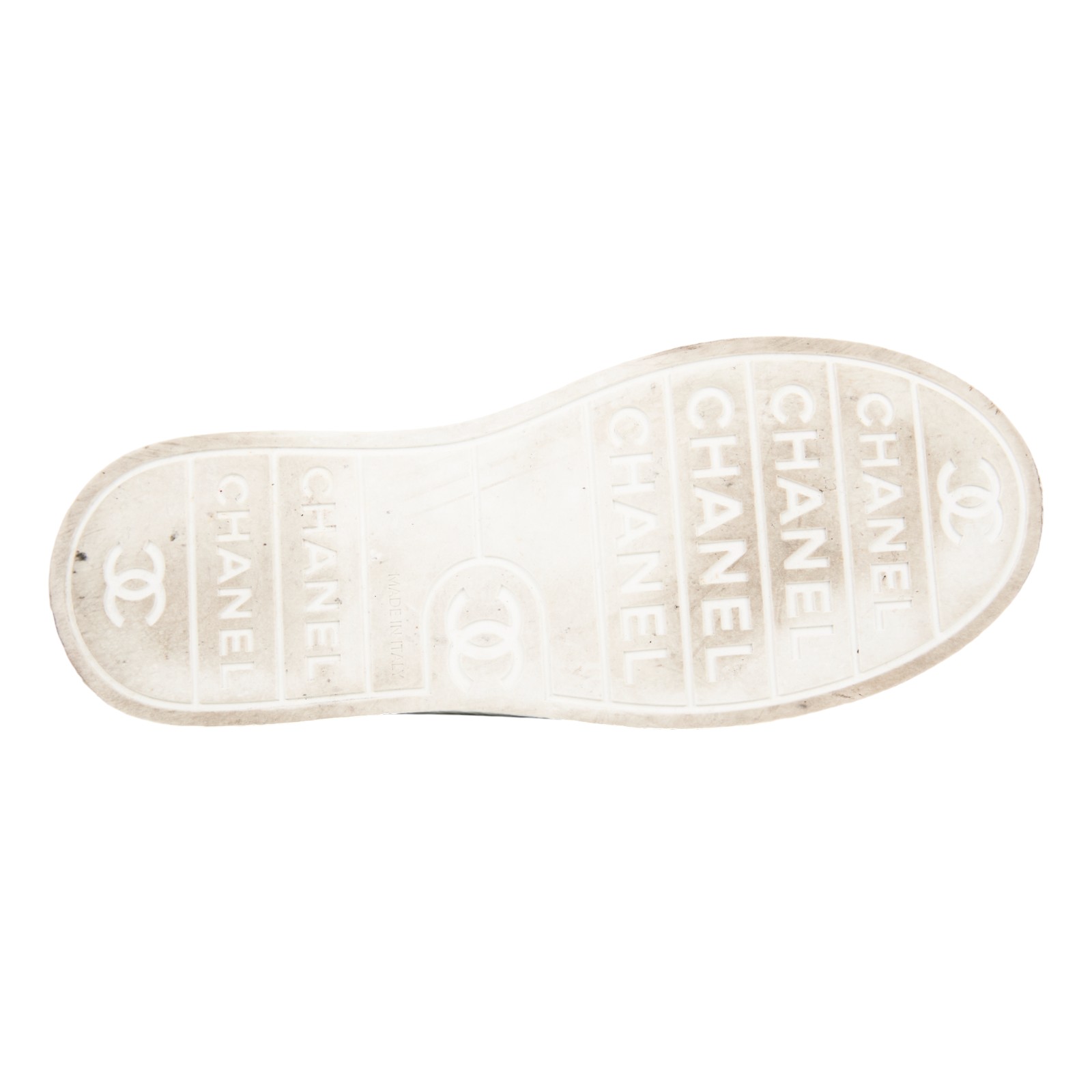 香奈兒 CHANEL CC 平底鞋 G45560_37 黑皮革拚白厚底鞋#37 原廠盒子/防塵袋2/購買證明