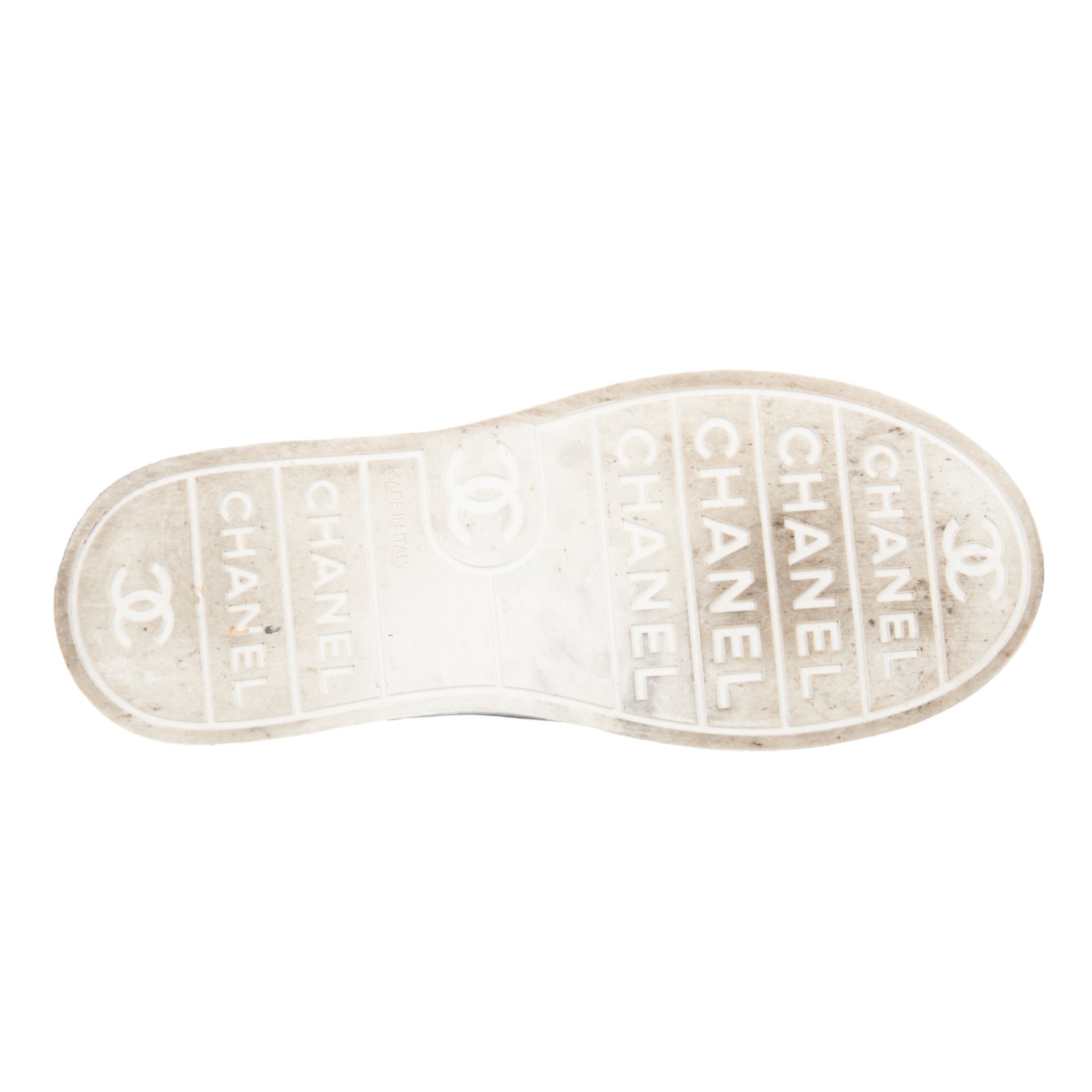 香奈兒 CHANEL CC 平底鞋 G45560_37 黑皮革拚白厚底鞋#37 原廠盒子/防塵袋2/購買證明