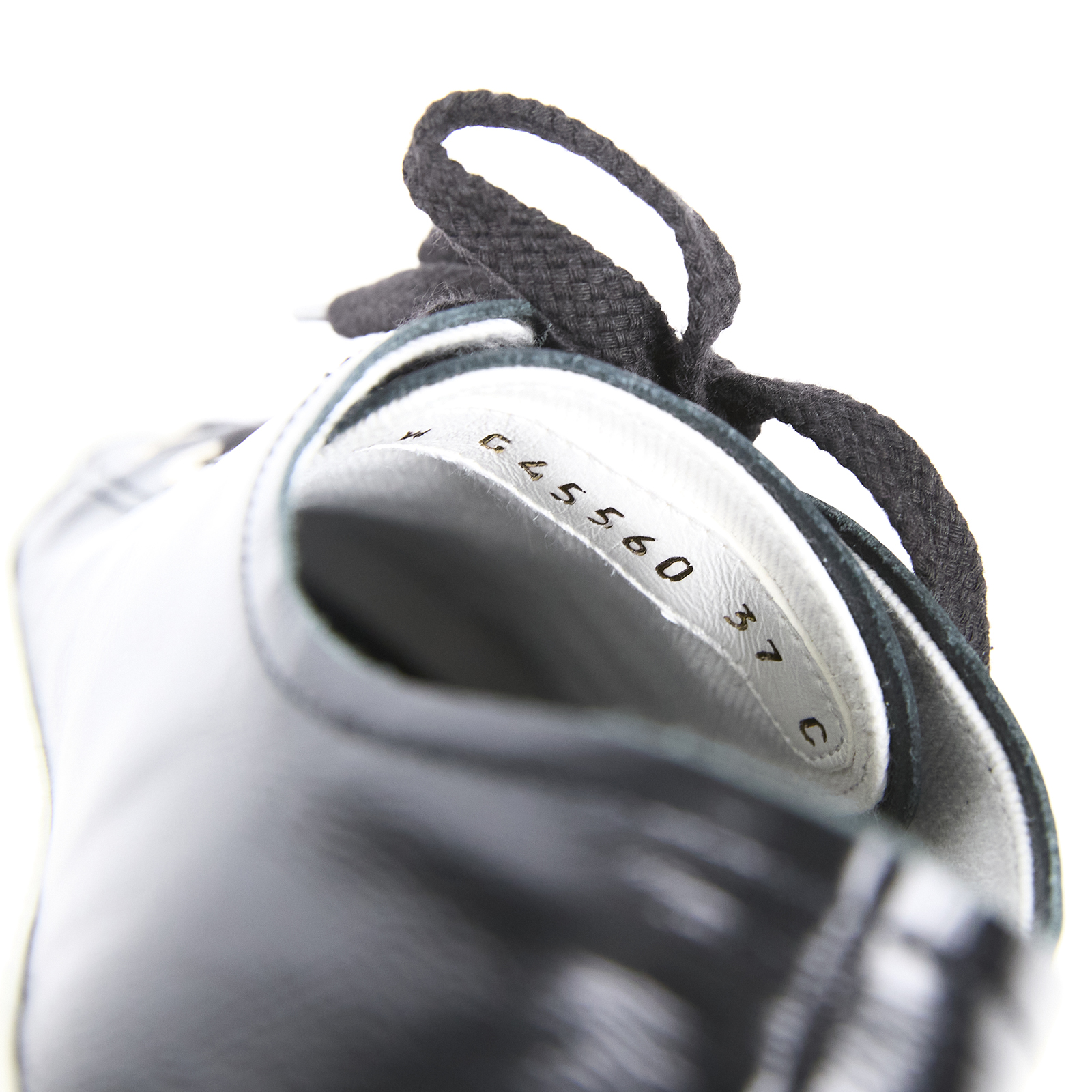 香奈兒 CHANEL CC 平底鞋 G45560_37 黑皮革拚白厚底鞋#37 原廠盒子/防塵袋2/購買證明