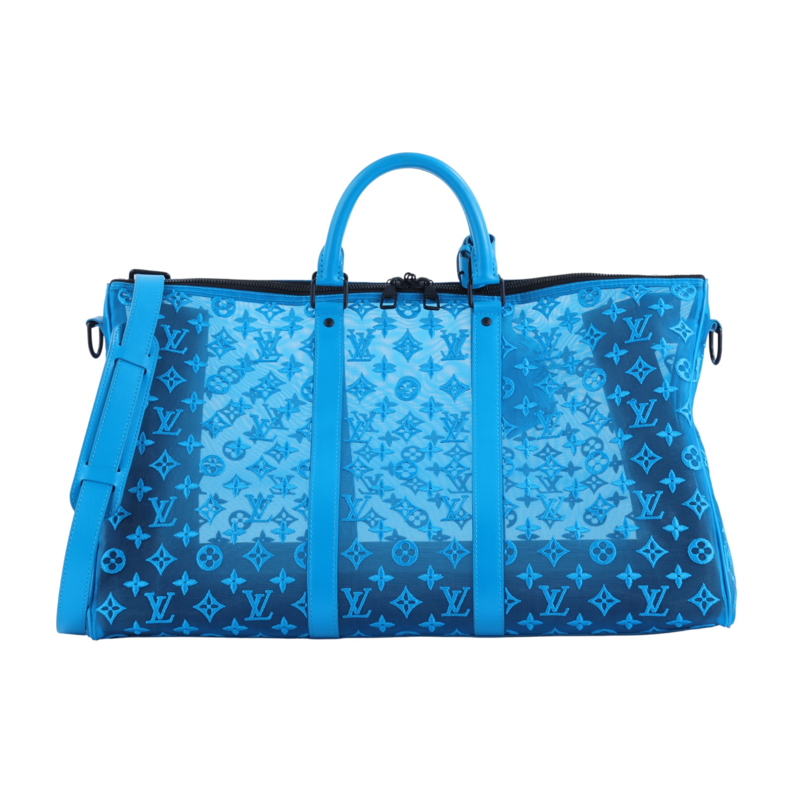 路易威登 LOUIS VUITTON KEEPALL Triangle BANDOULIÈRE 50 旅行袋 M45048 晶片款  防塵袋/背帶/鎖組/吊牌