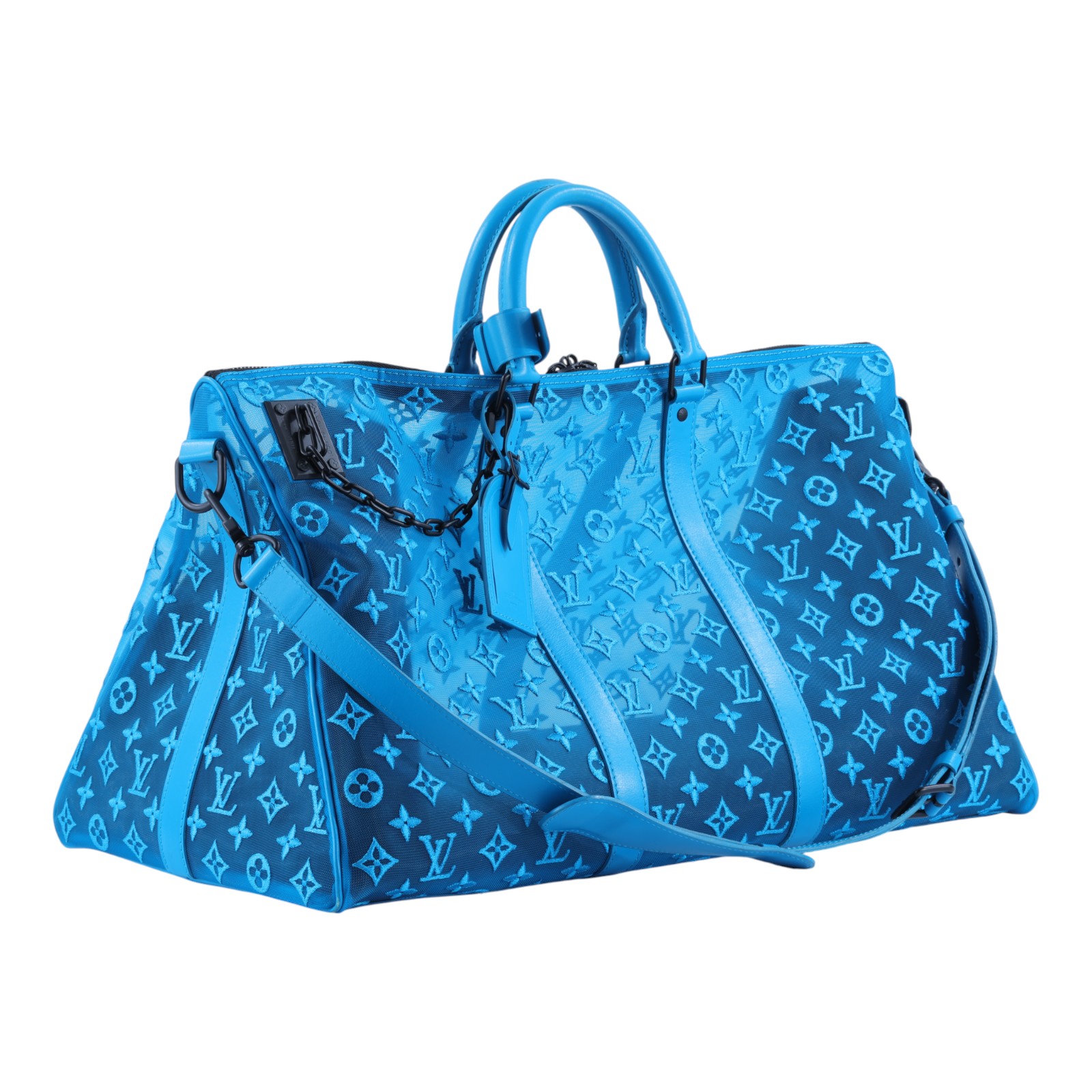 路易威登 LOUIS VUITTON KEEPALL Triangle BANDOULIÈRE 50 旅行袋 M45048 晶片款  防塵袋/背帶/鎖組/吊牌