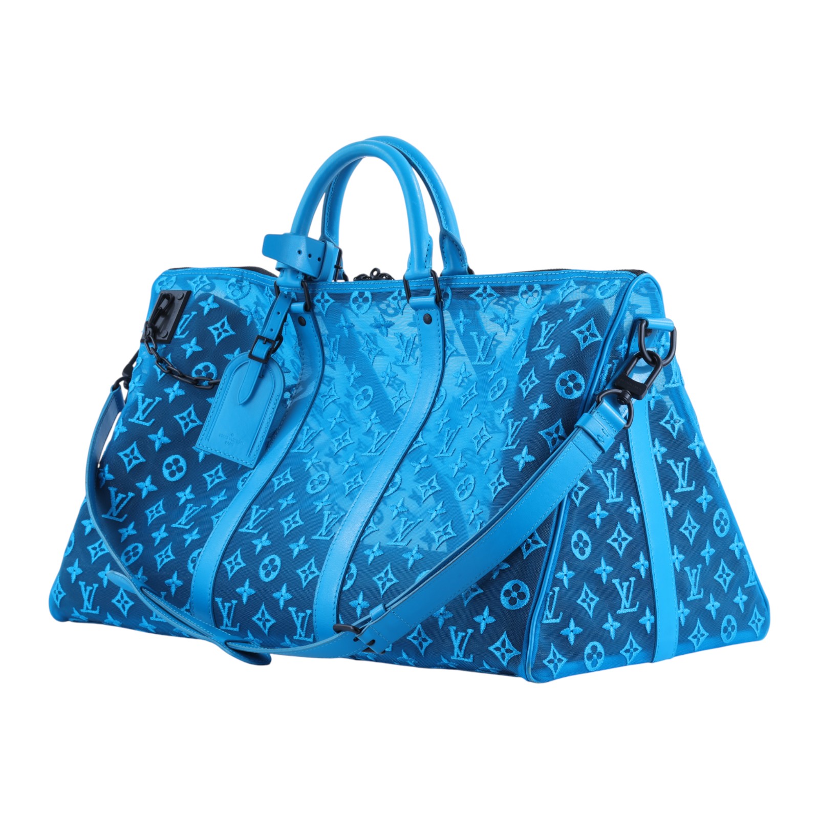 路易威登 LOUIS VUITTON KEEPALL Triangle BANDOULIÈRE 50 旅行袋 M45048 晶片款  防塵袋/背帶/鎖組/吊牌