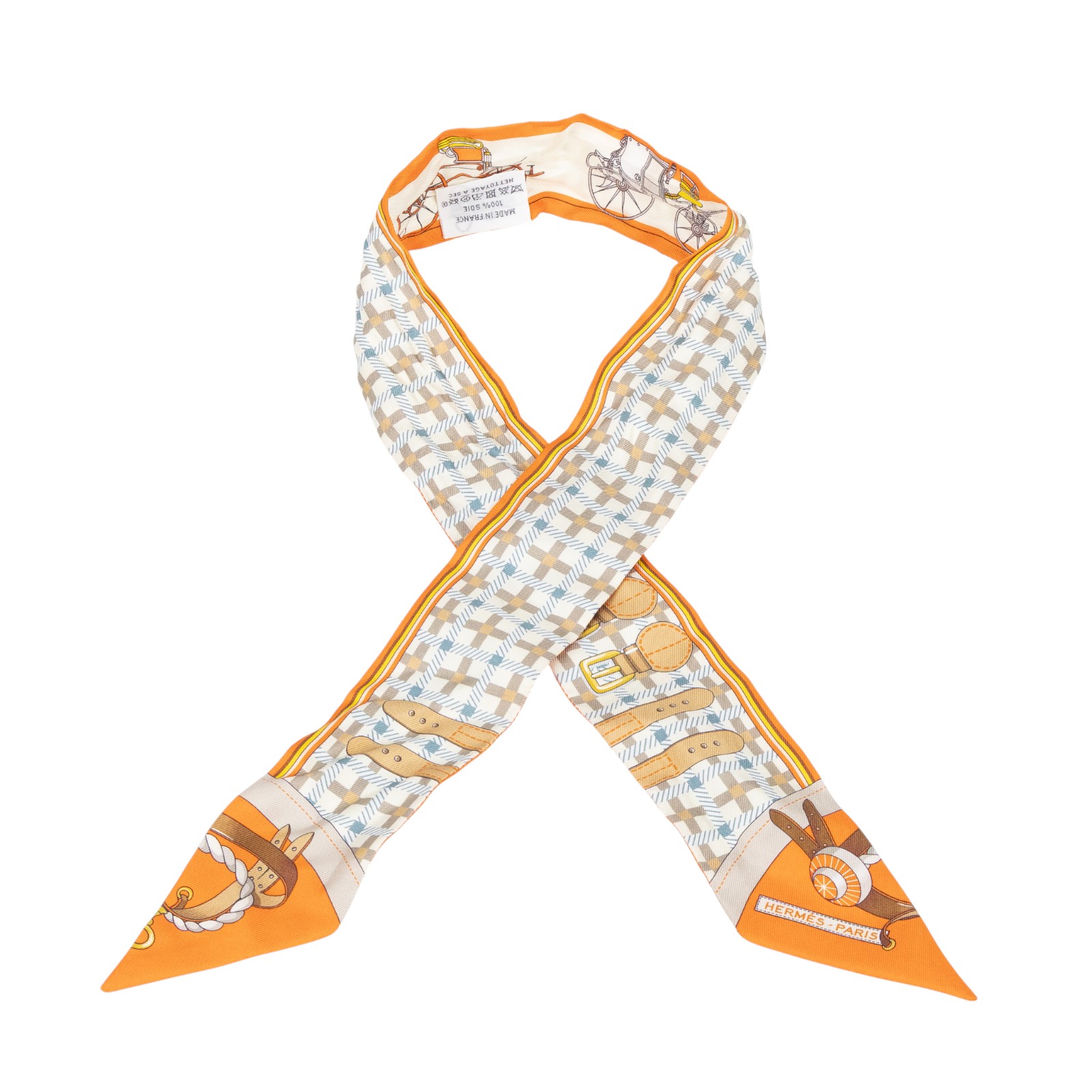 愛馬仕 Hermes Les Voitures Nouvelles Twilly 絲巾 H064108Sv07 H064108S  原廠盒子/購買證明影本