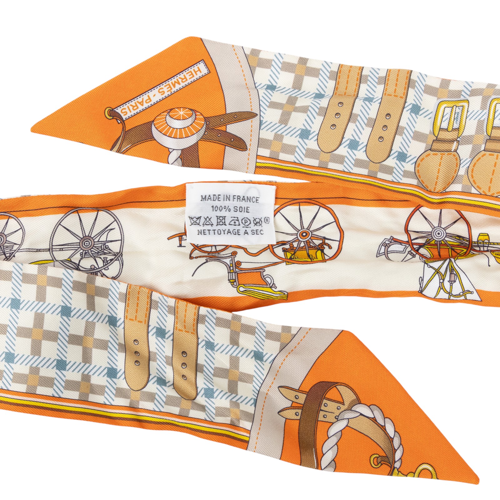 愛馬仕 Hermes Les Voitures Nouvelles Twilly 絲巾 H064108Sv07 H064108S  原廠盒子/購買證明影本