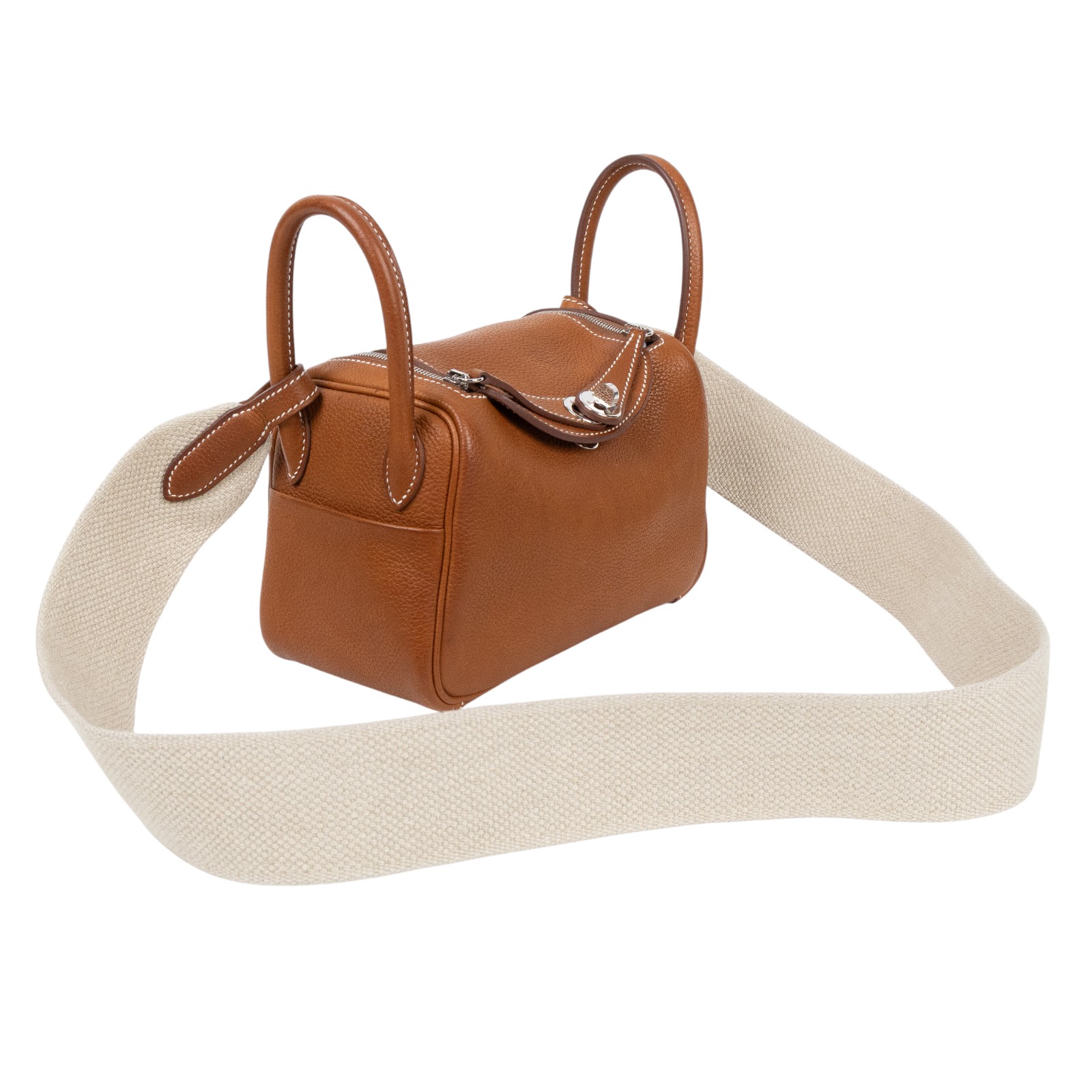 愛馬仕 Hermes Lindy II 琳迪包 迷你 銀色五金 fauve ficelle H085954CKAA W MA 3B9 IP  防塵袋/背帶