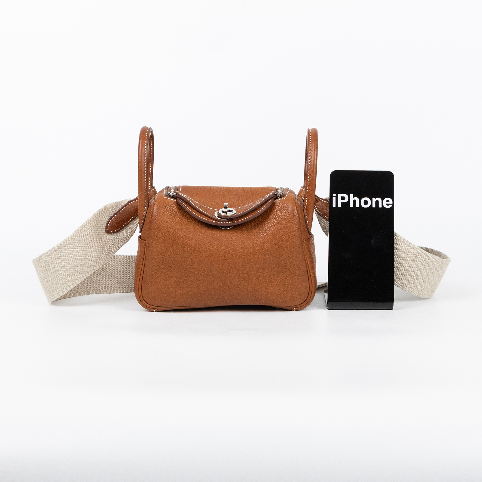 愛馬仕 Hermes Lindy II 琳迪包 迷你 銀色五金 fauve ficelle H085954CKAA W MA 3B9 IP  防塵袋/背帶